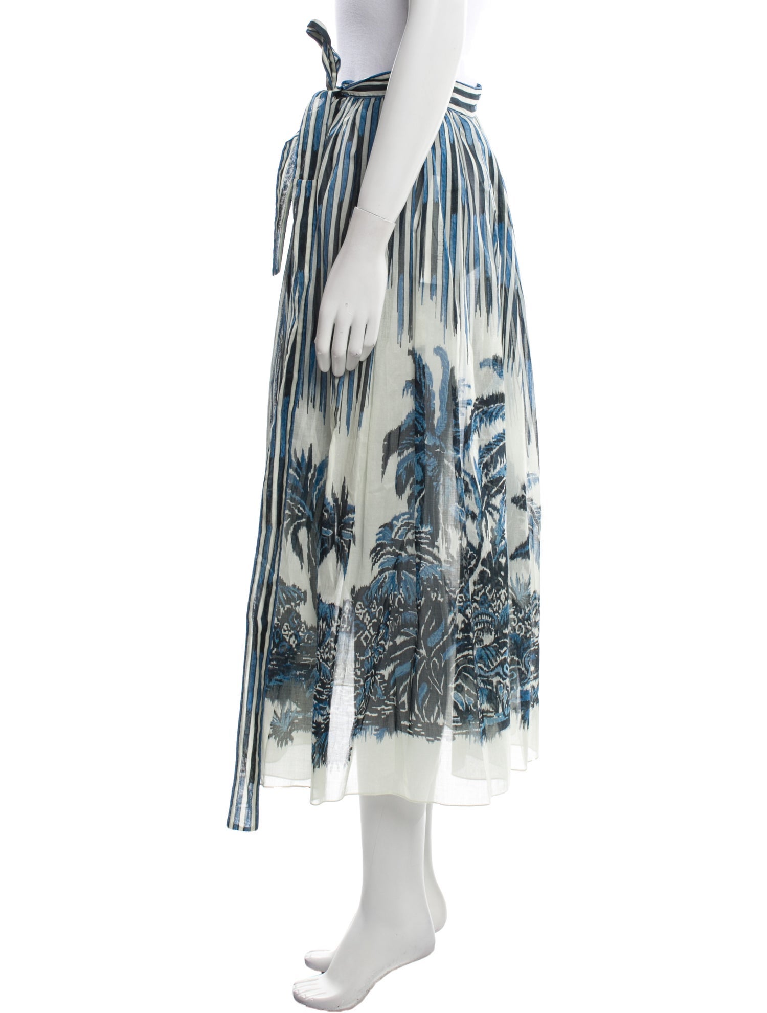 Christian Dior Striped Midi Length Skirt