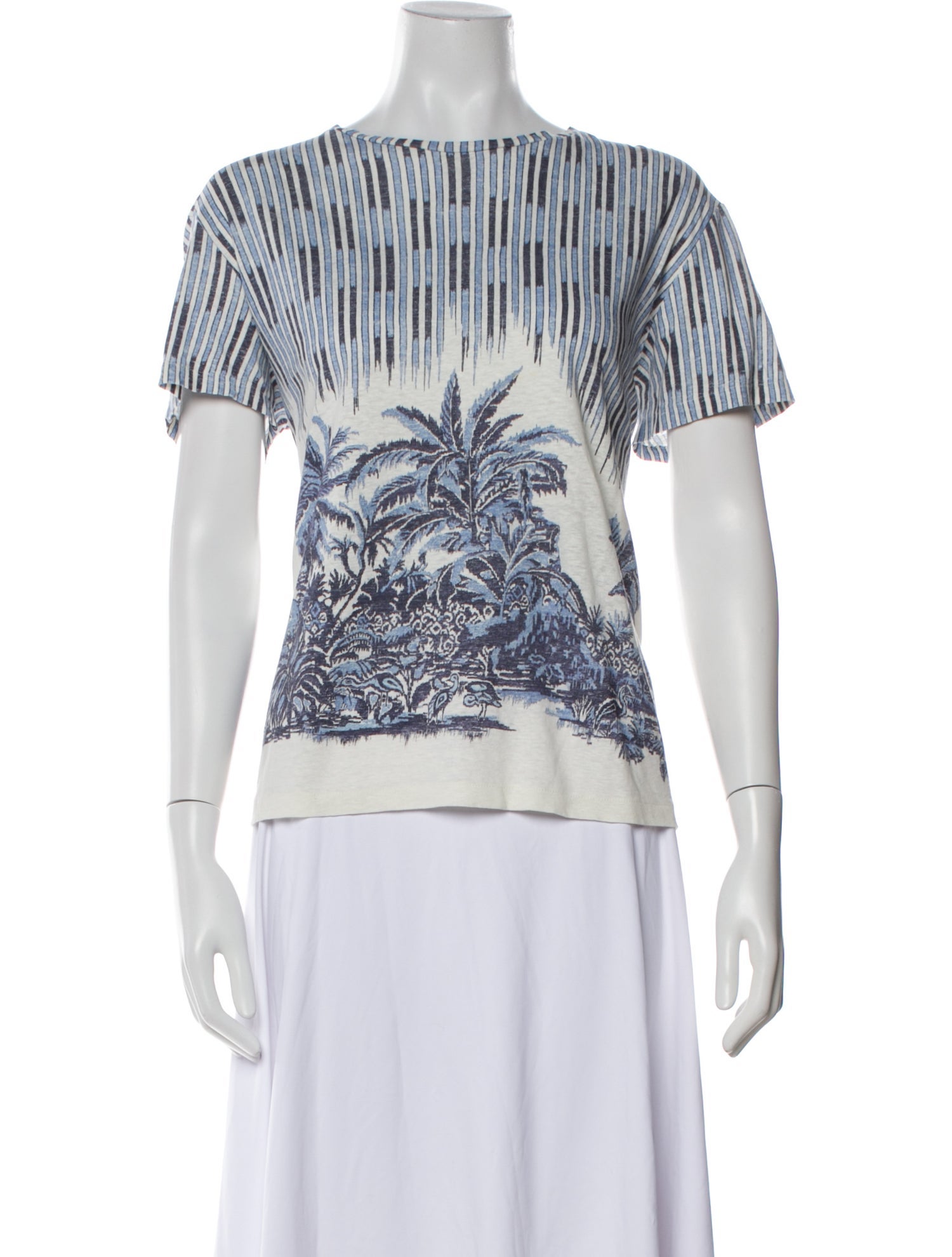 Christian Dior Printed Bateau Neckline T-Shirt