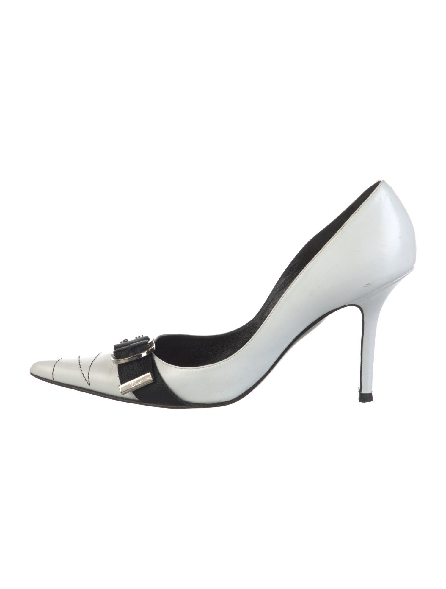 Christian Dior Leather Colorblock Pattern D'Orsay Pumps