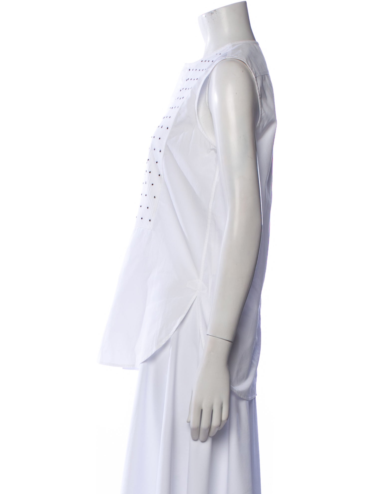 Christian Dior 2017 Polka Dot Print Button-Up Top