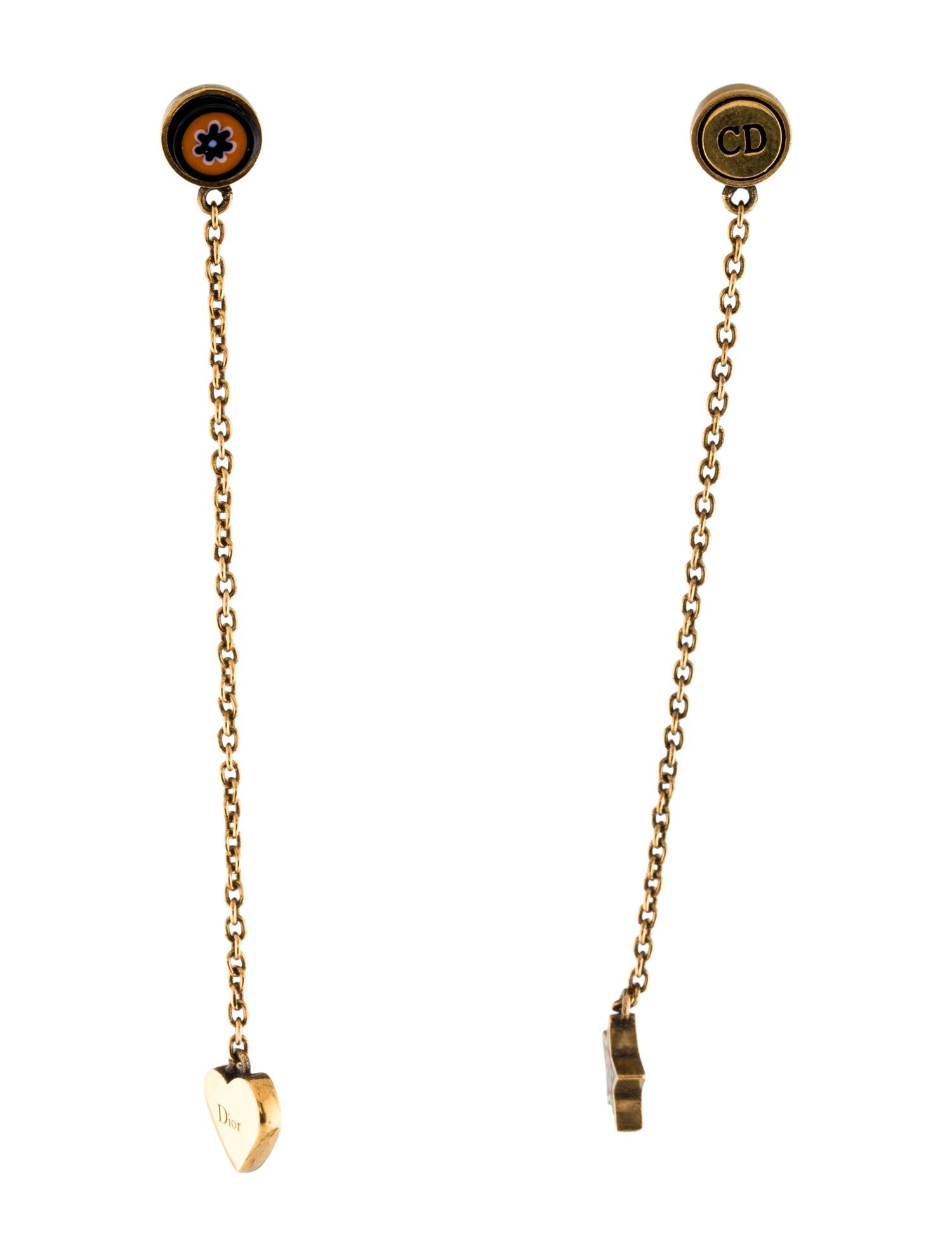 Christian Dior Enamel Drop Earrings