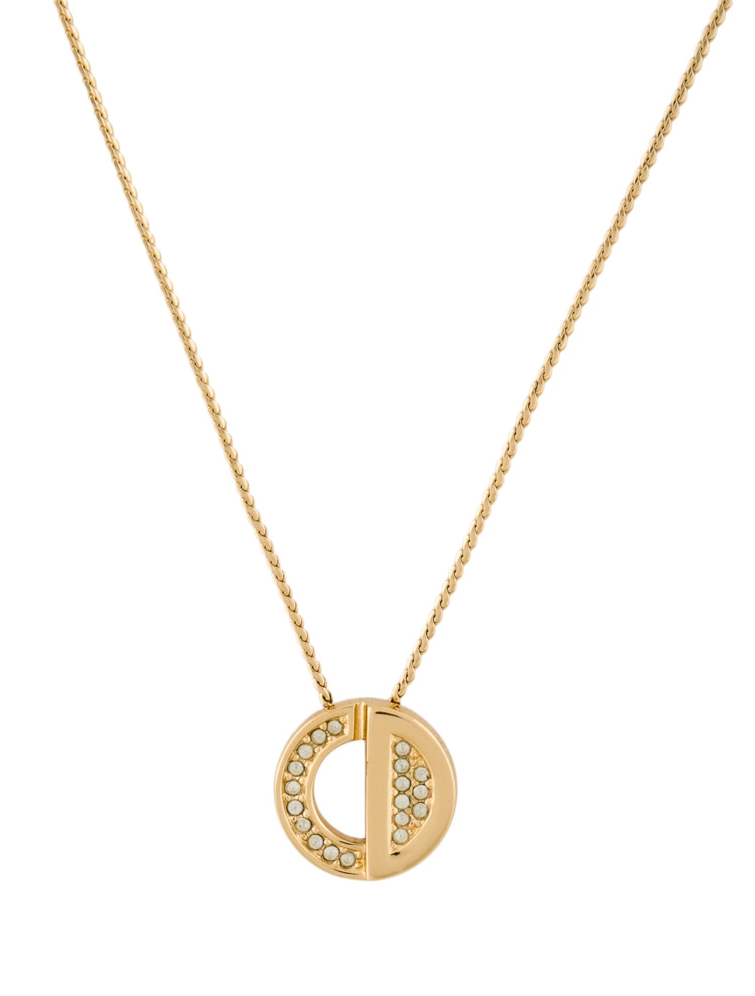 Christian Dior Vintage Crystal Pendant Necklace