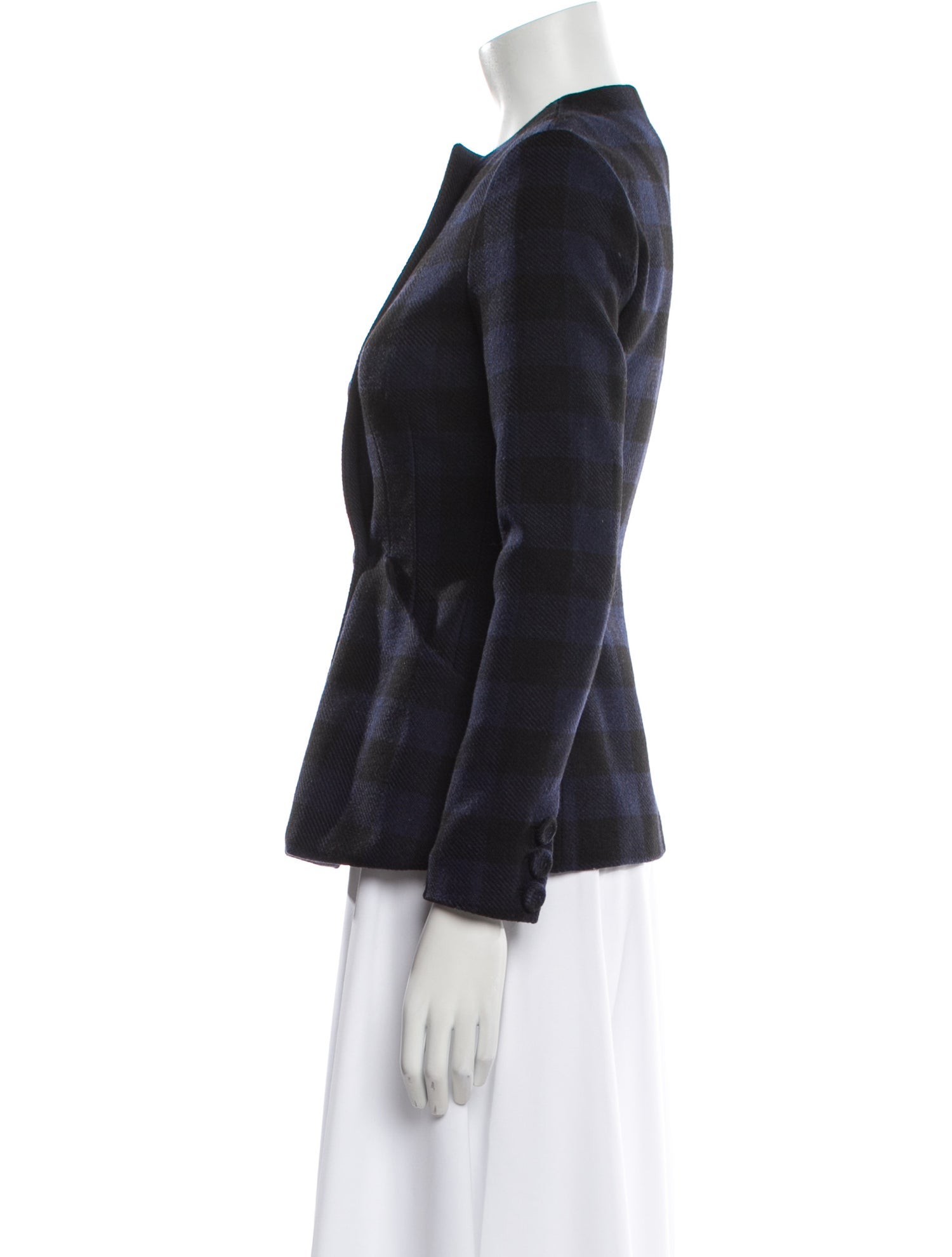 Christian Dior Virgin Wool Plaid Print Evening Jacket