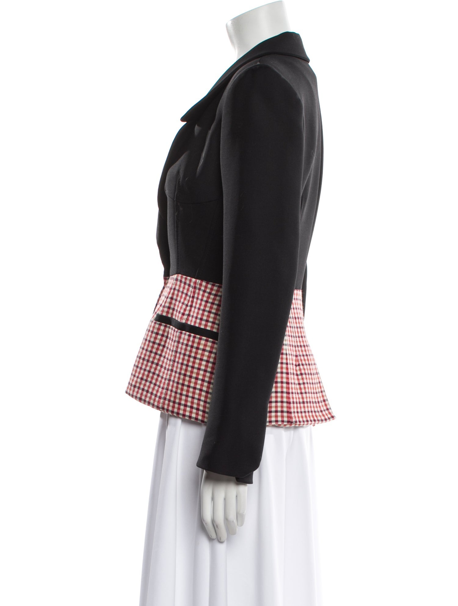 Christian Dior Wool Plaid Print Blazer