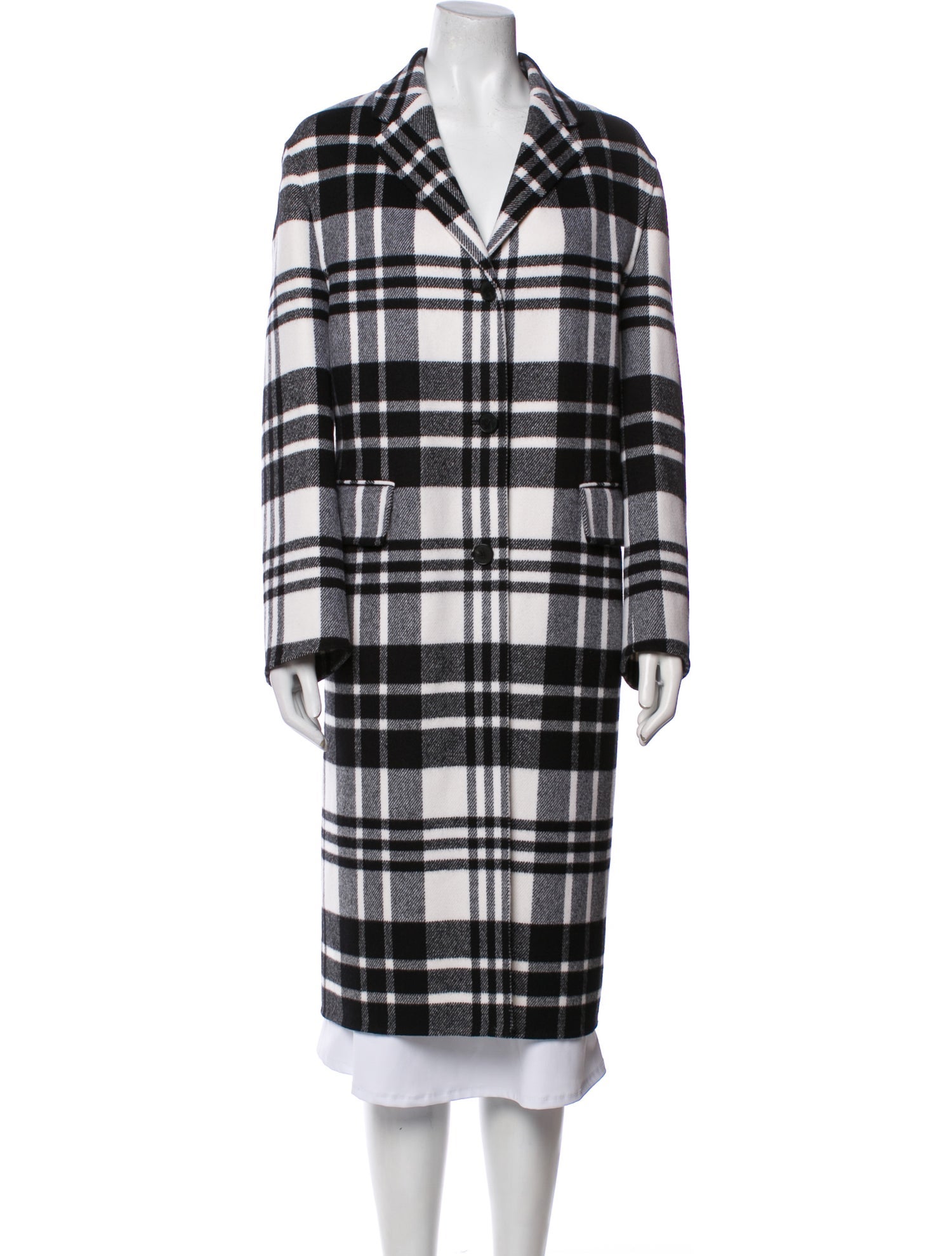 Christian Dior Virgin Wool Plaid Print Coat w/ Tags