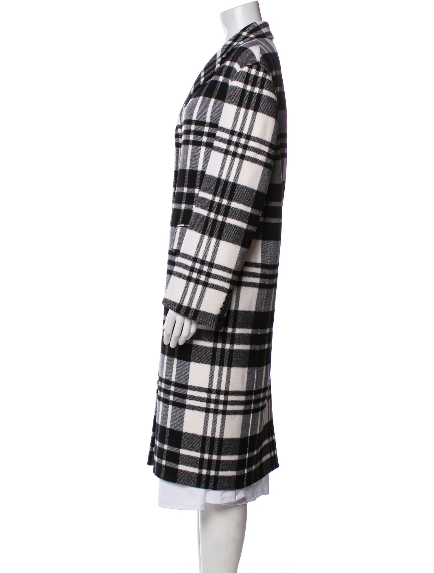 Christian Dior Virgin Wool Plaid Print Coat w/ Tags