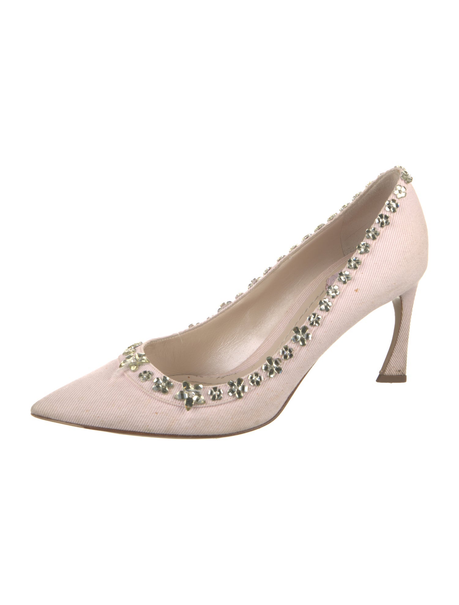 Christian Dior Canvas Crystal Embellishments Pumps