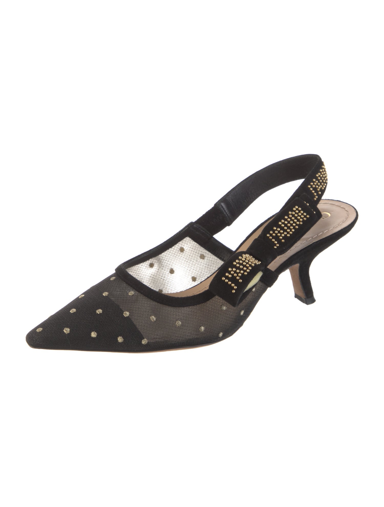 Christian Dior Suede Bow Accents Slingback Pumps