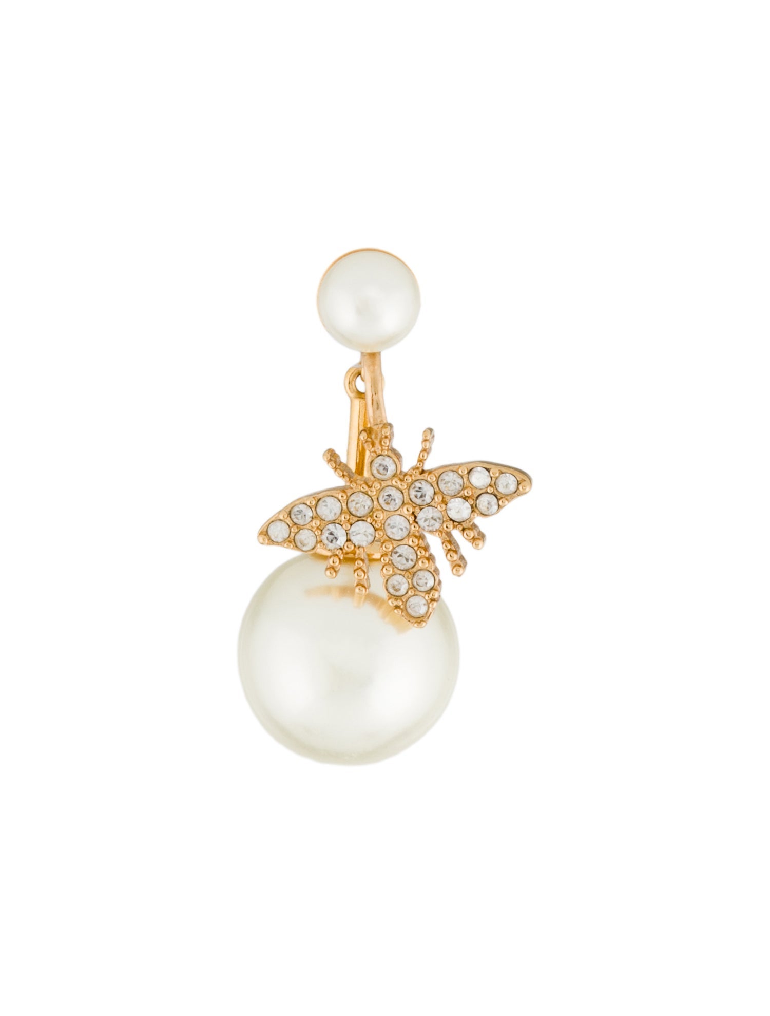 Christian Dior Crystal & Faux Pearl My ABCDior Tribales Single Earring
