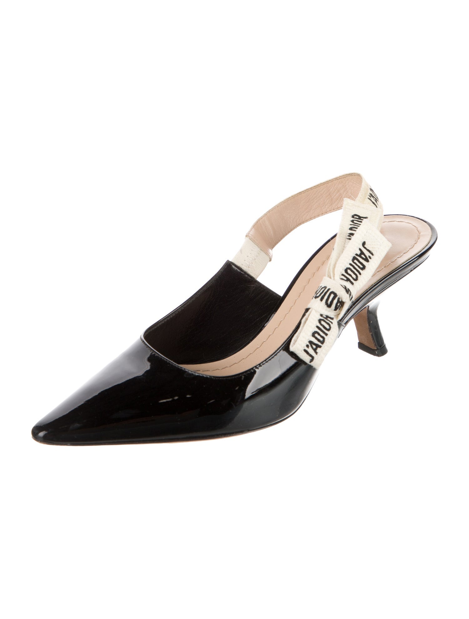 Christian Dior Patent Leather Printed Slingback Pumps