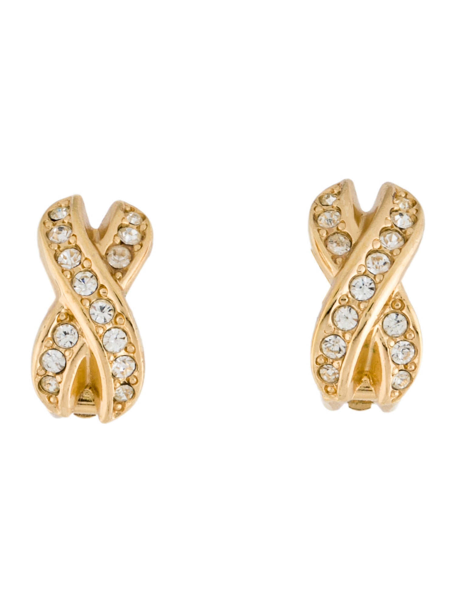 Christian Dior Vintage Crystal Clip-On Earrings
