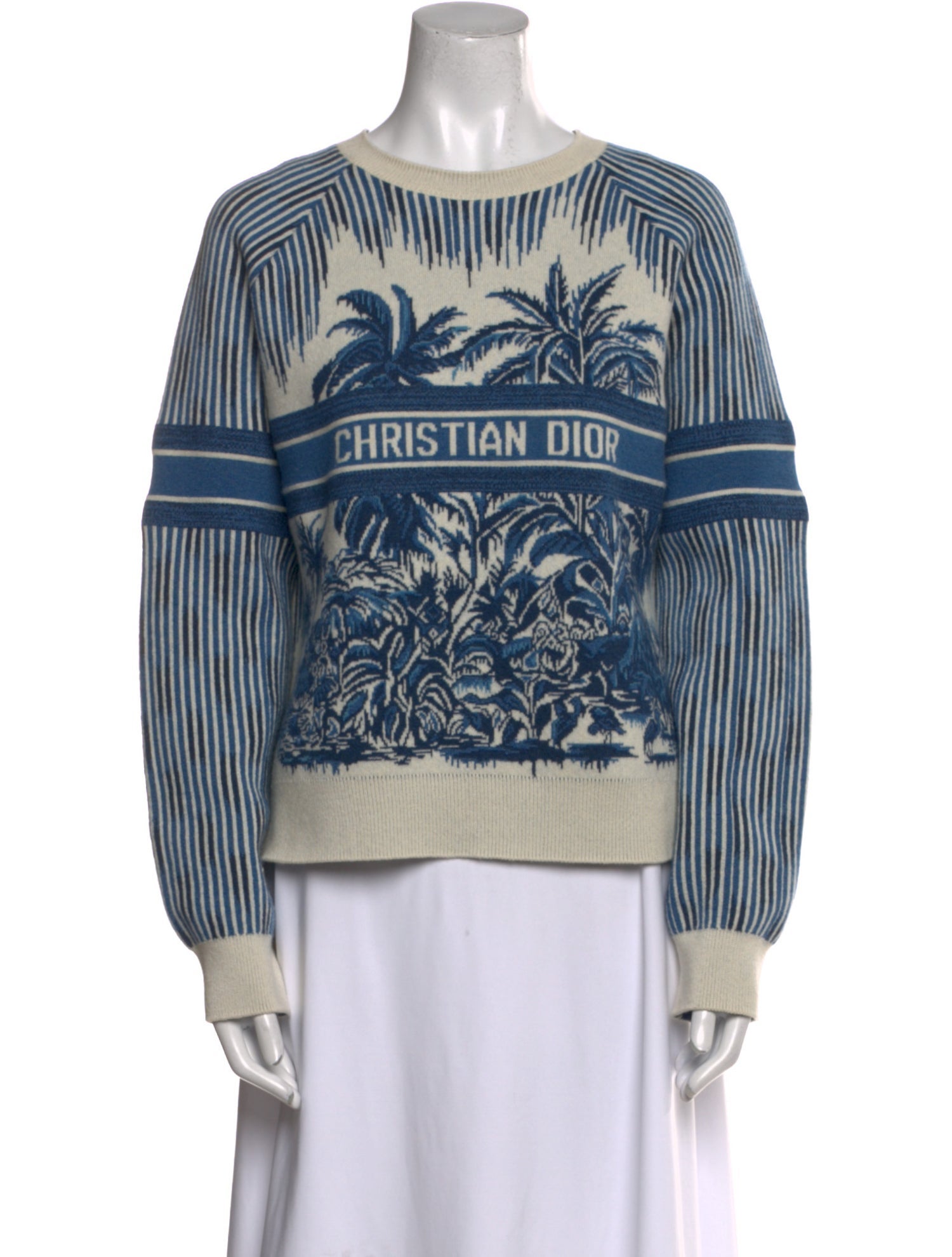 Christian Dior Printed Scoop Neck Sweater