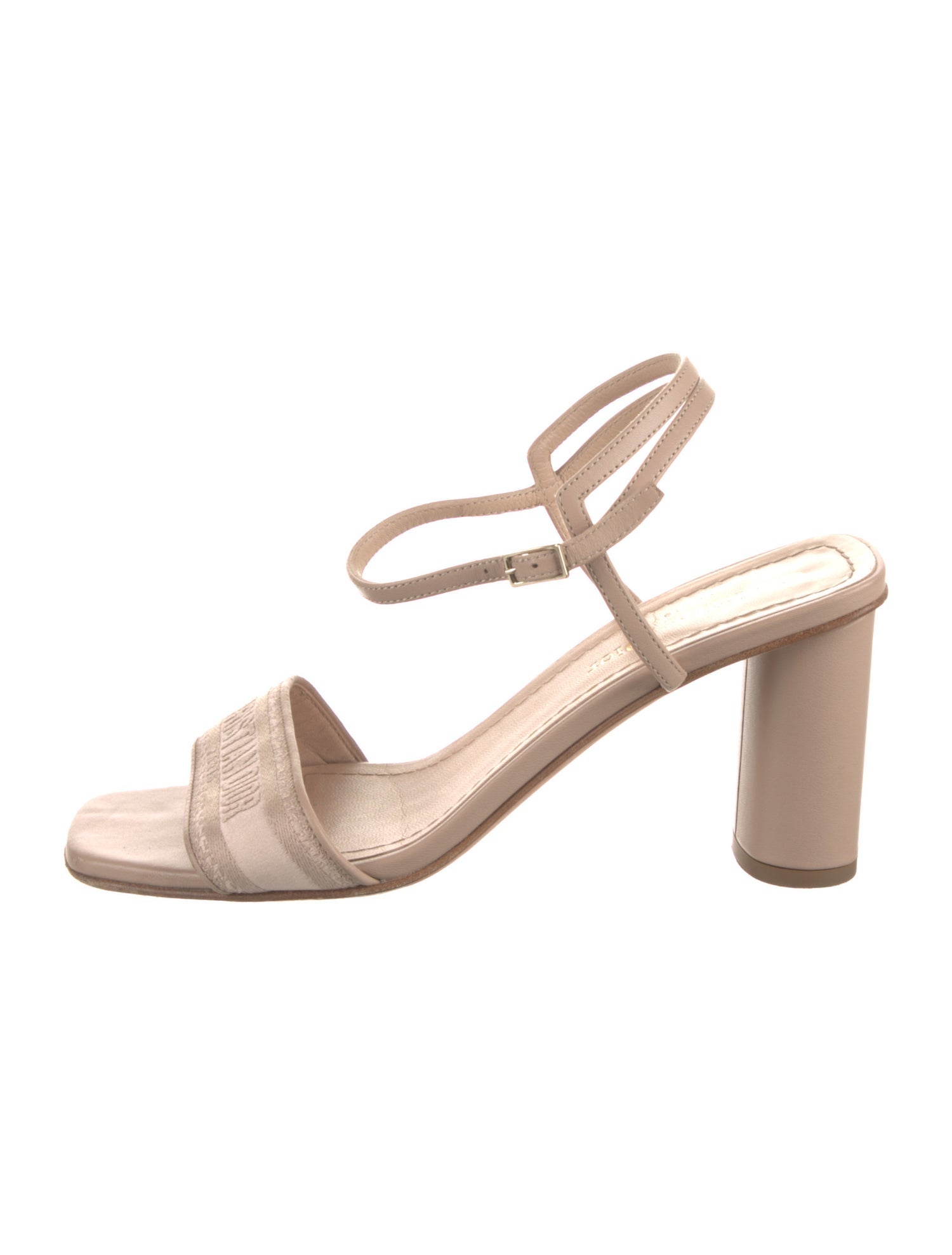 Christian Dior Leather Embroidered Accent Sandals