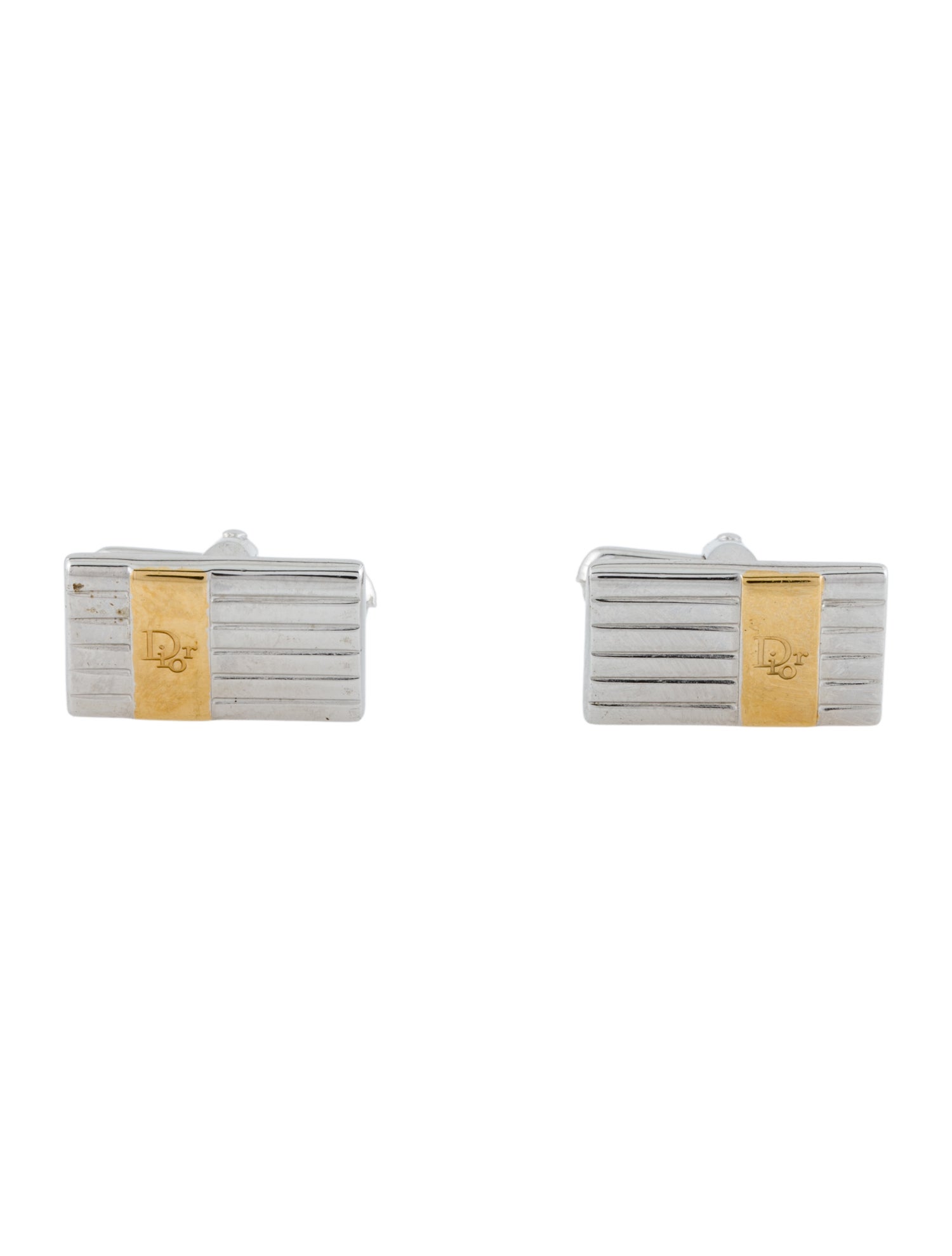 Christian Dior Two Tone Tie Clip & Cufflink Set