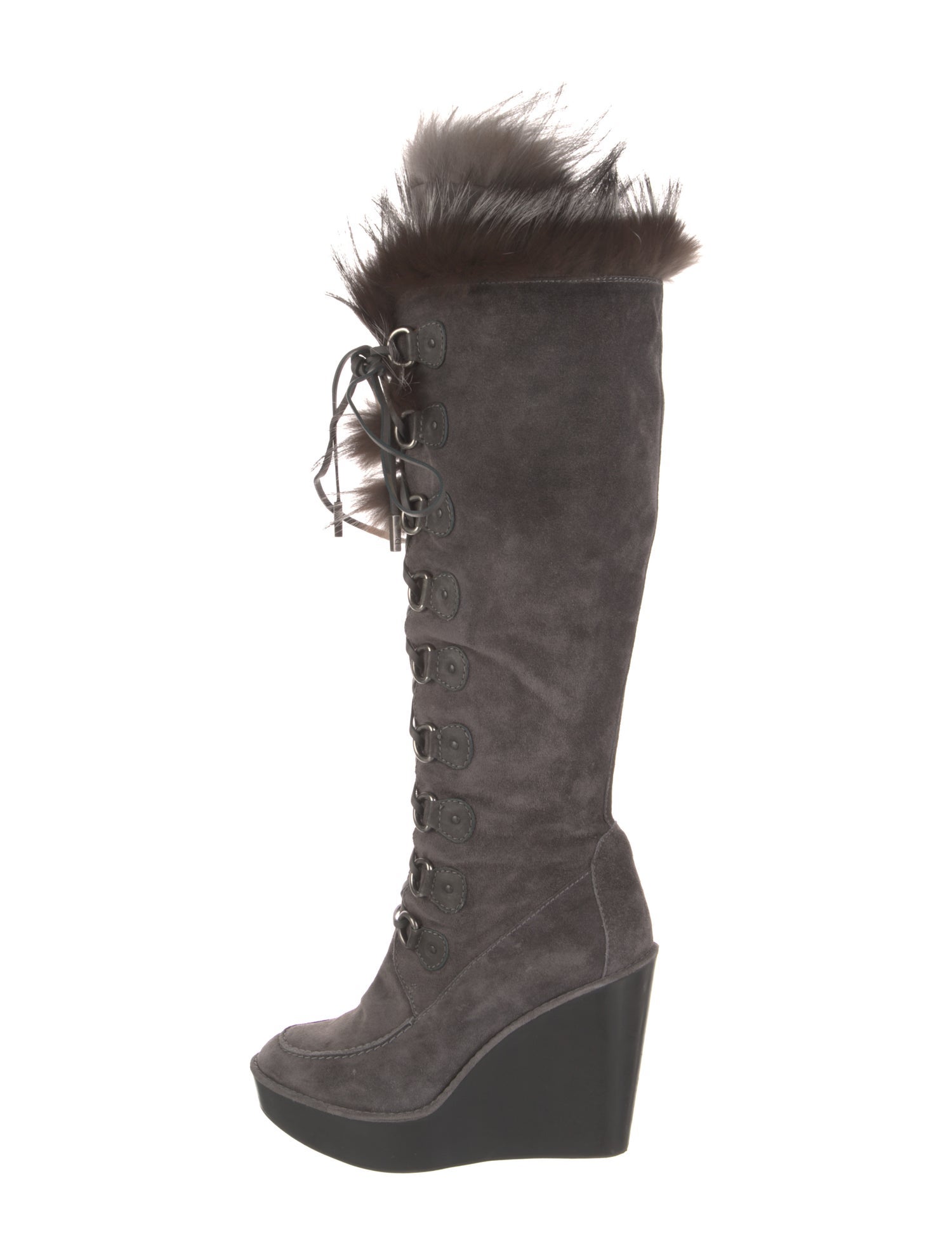 Christian Dior Suede Lace-Up Boots
