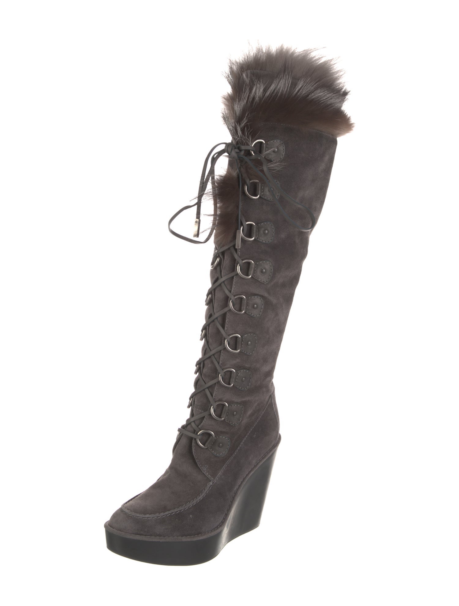 Christian Dior Suede Lace-Up Boots