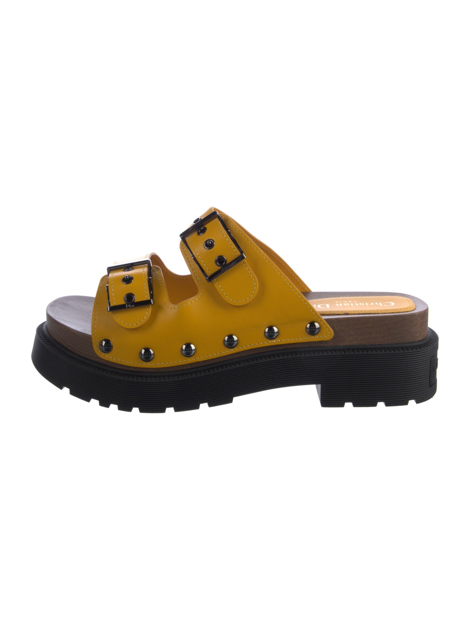 Christian Dior Leather Studded Accents Slides