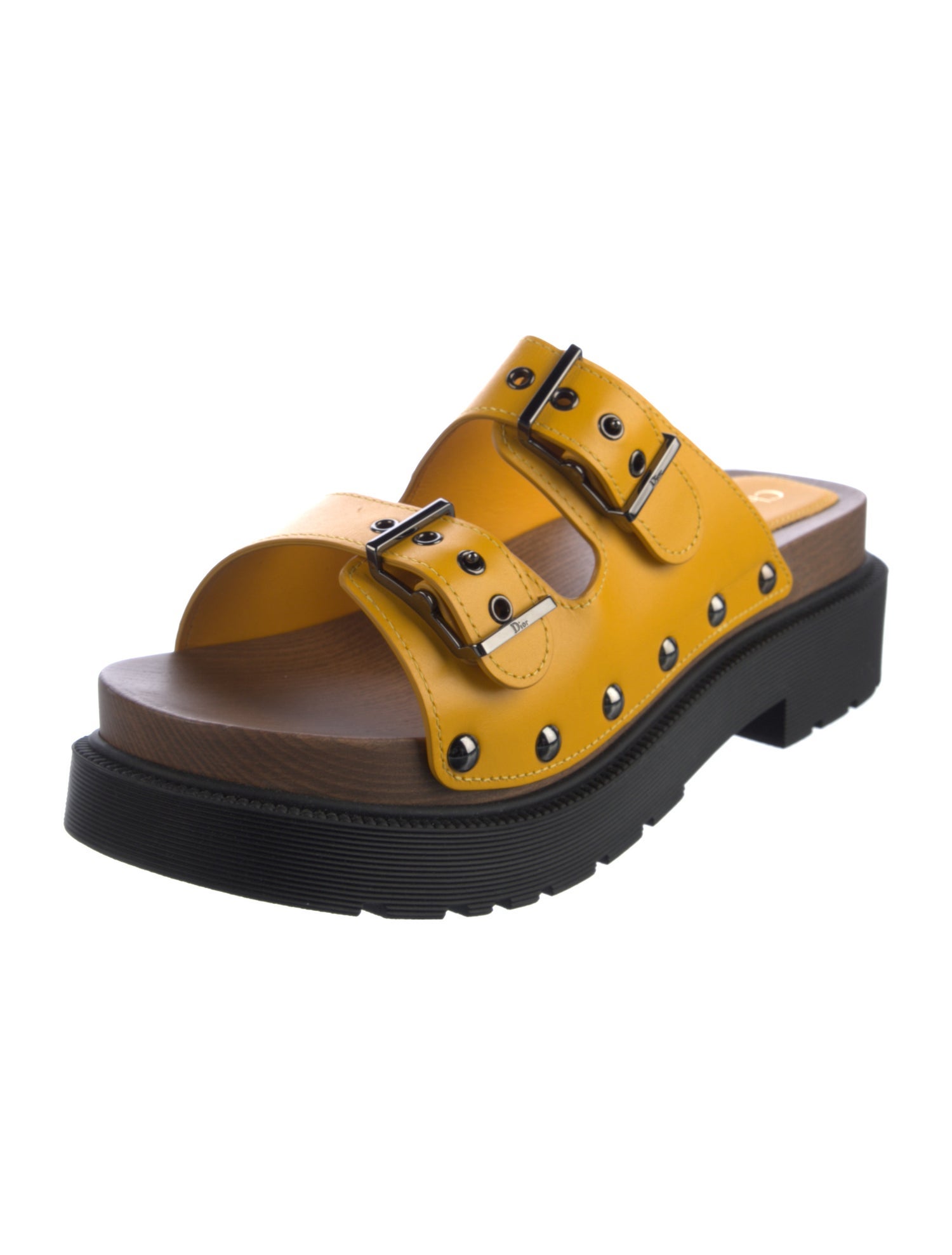 Christian Dior Leather Studded Accents Slides