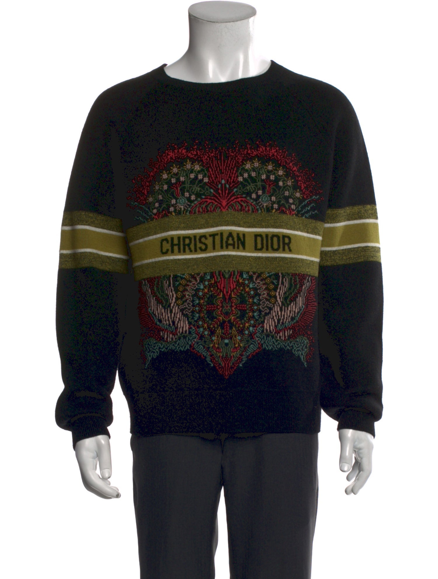 Christian Dior Cashmere Graphic Print Pullover