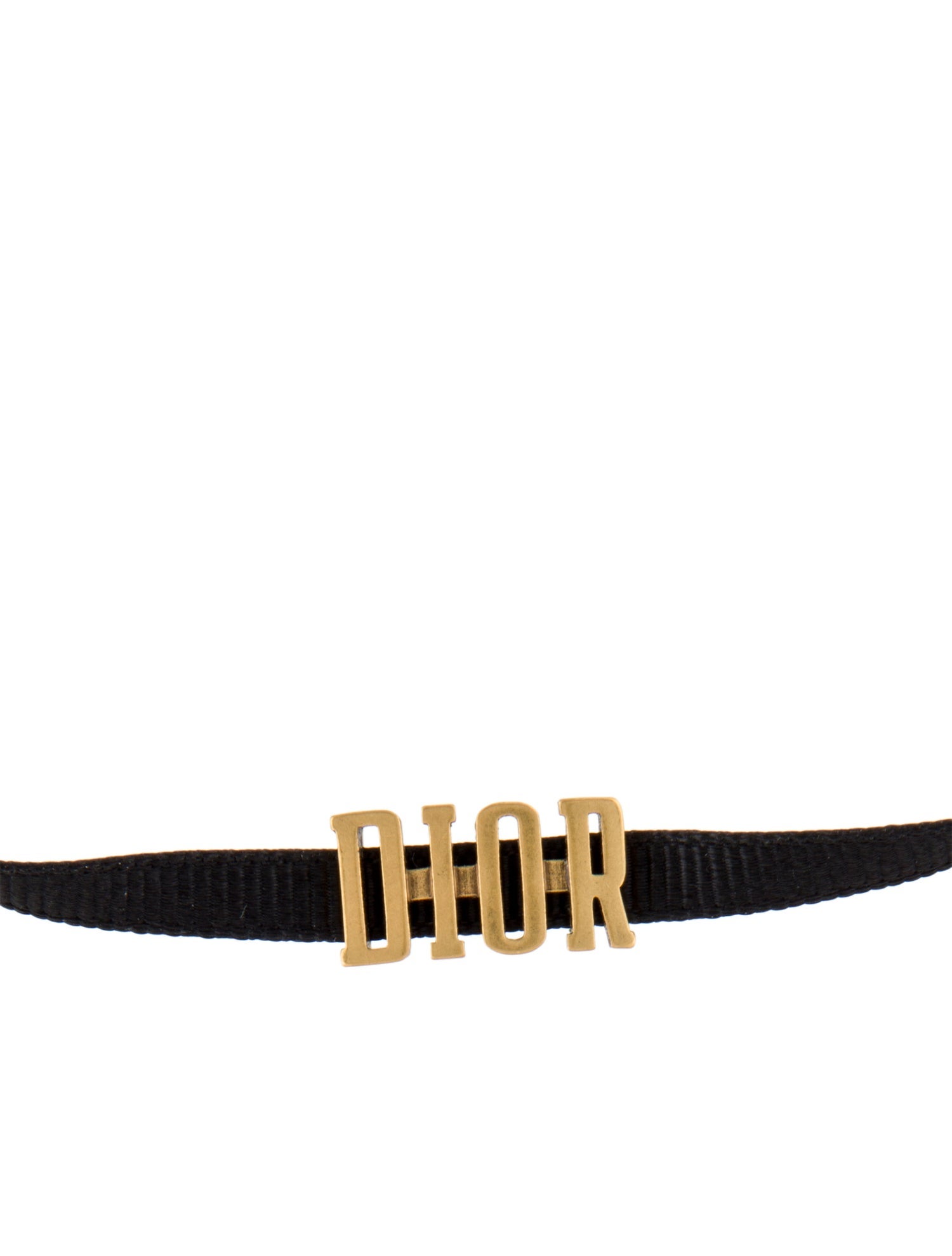 Christian Dior Ribbon Dior Logo Choker Necklace