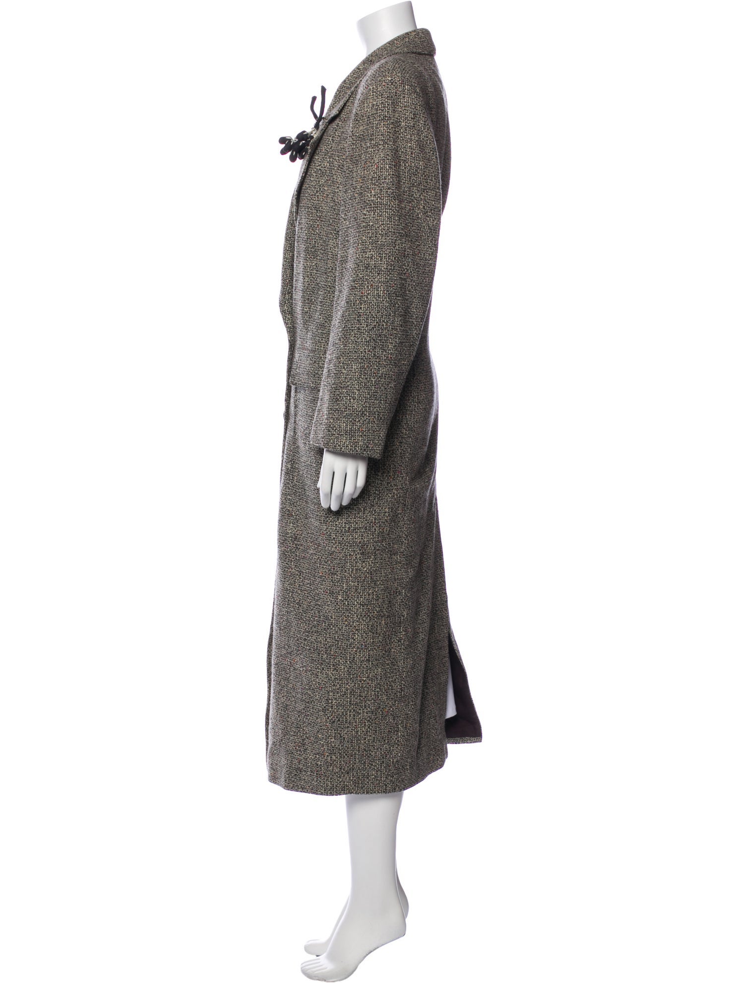 Christian Dior Wool Plaid Print Trench Coat