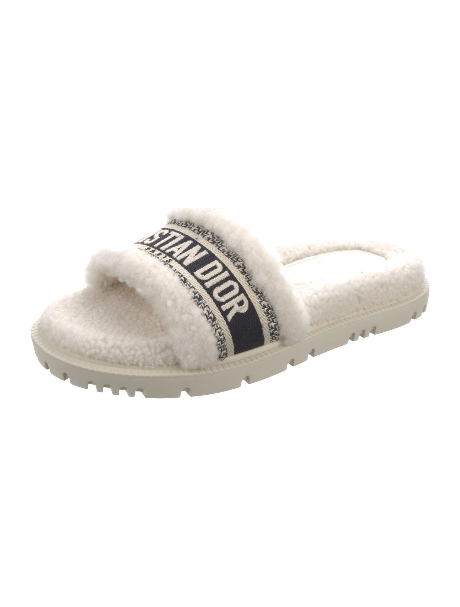 Christian Dior Shearling Printed Espadrilles w/ Tags