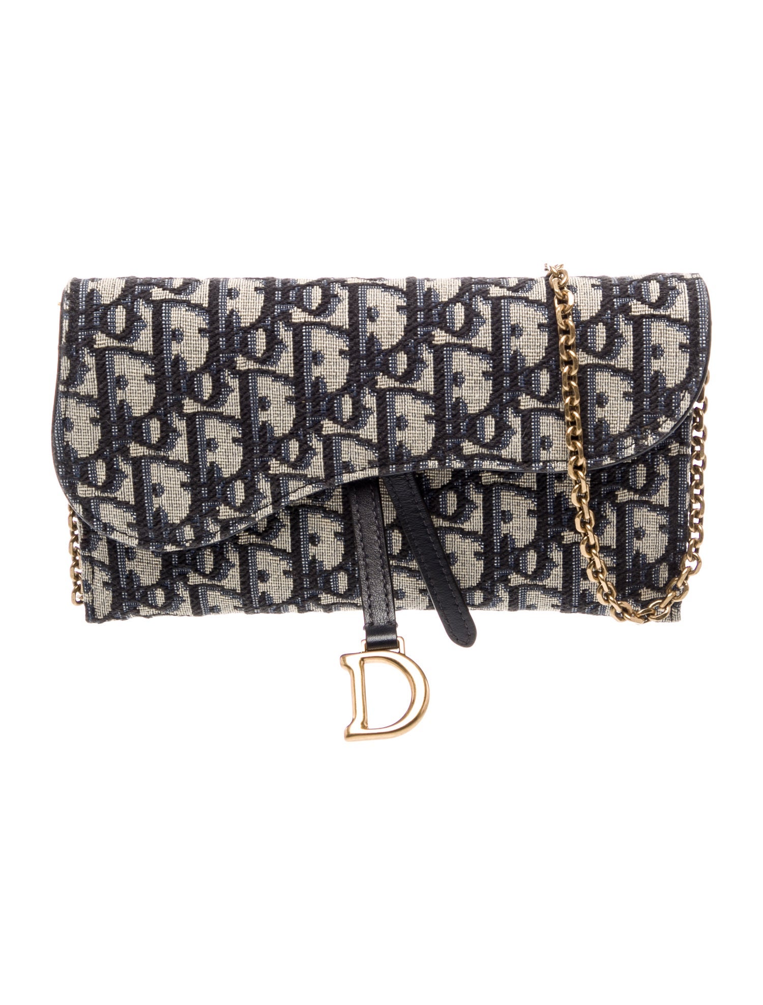 Christian Dior Oblique Jacquard Wallet on Chain