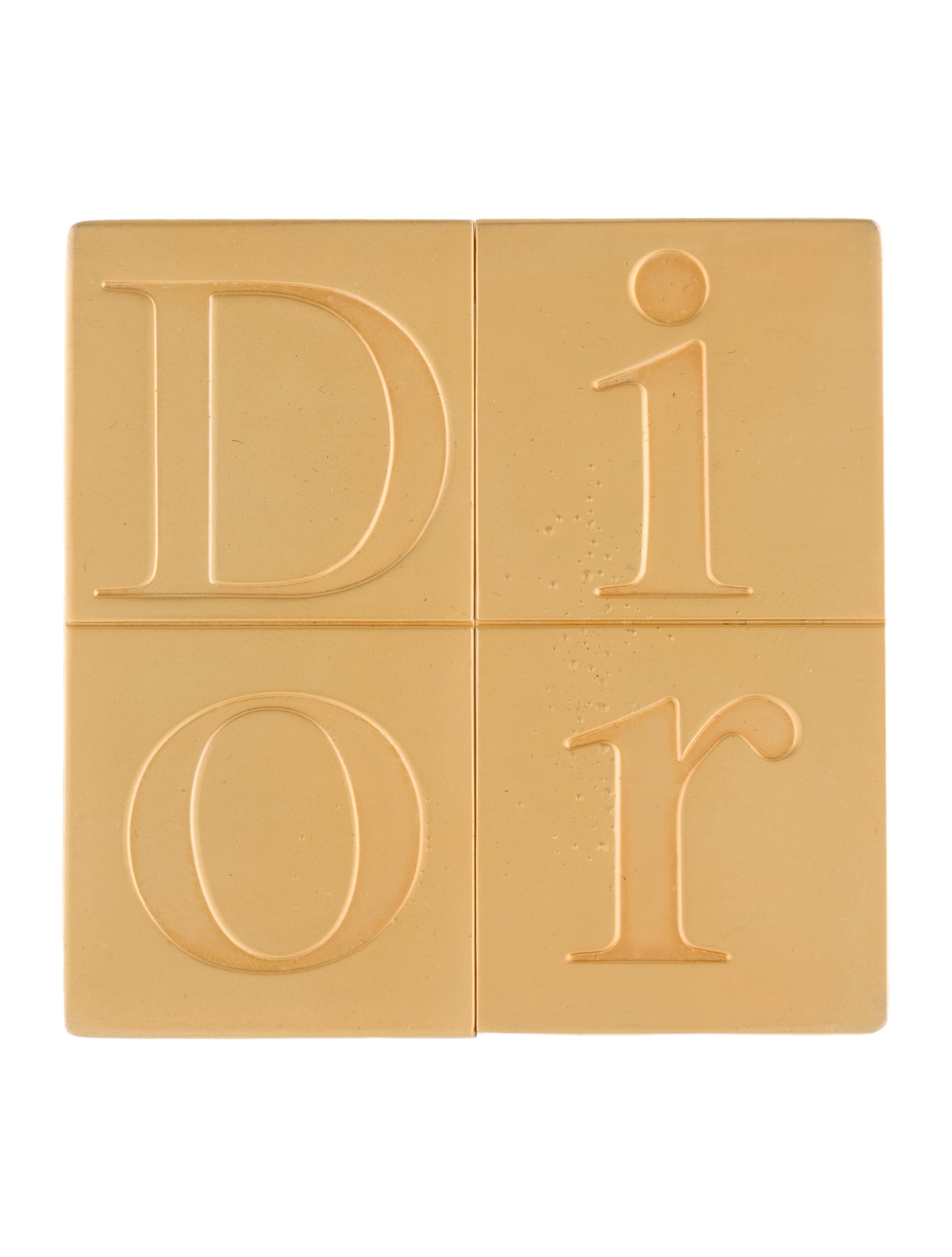 Christian Dior Gold Engraved Cosmetic Mirror