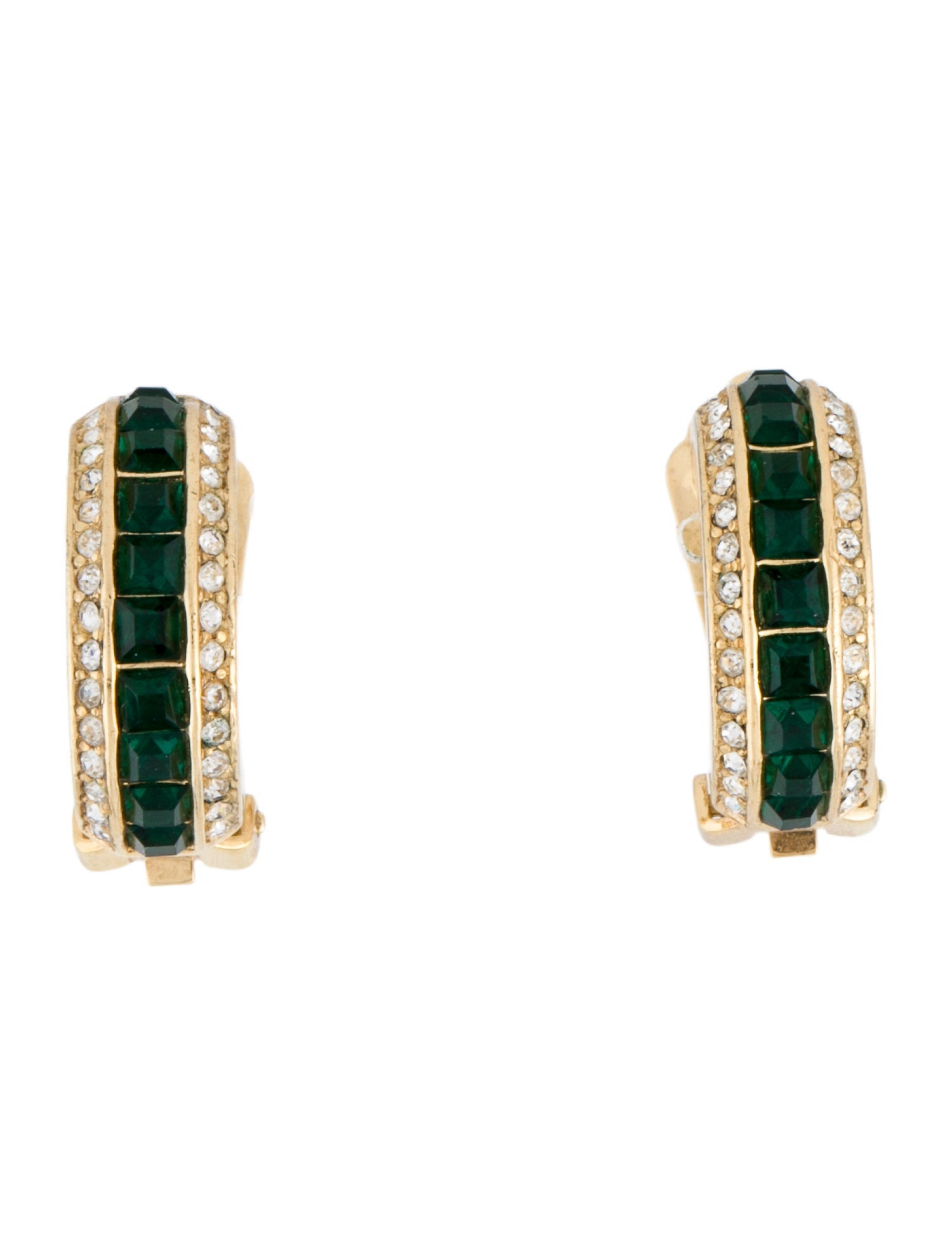 Christian Dior Vintage Crystal Clip-On Earrings