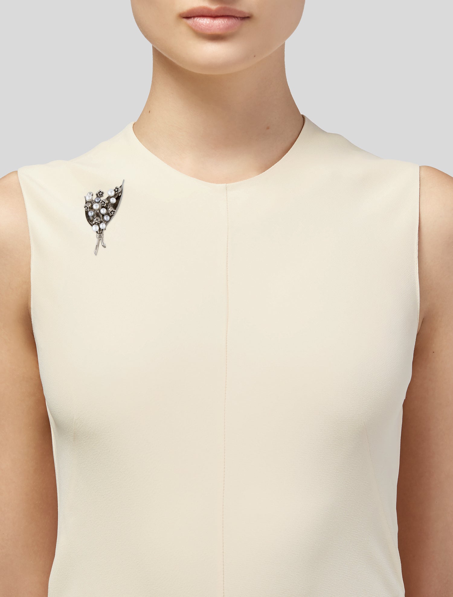 Christian Dior Pearl & Crystal 'Lily Of The Valley' Brooch