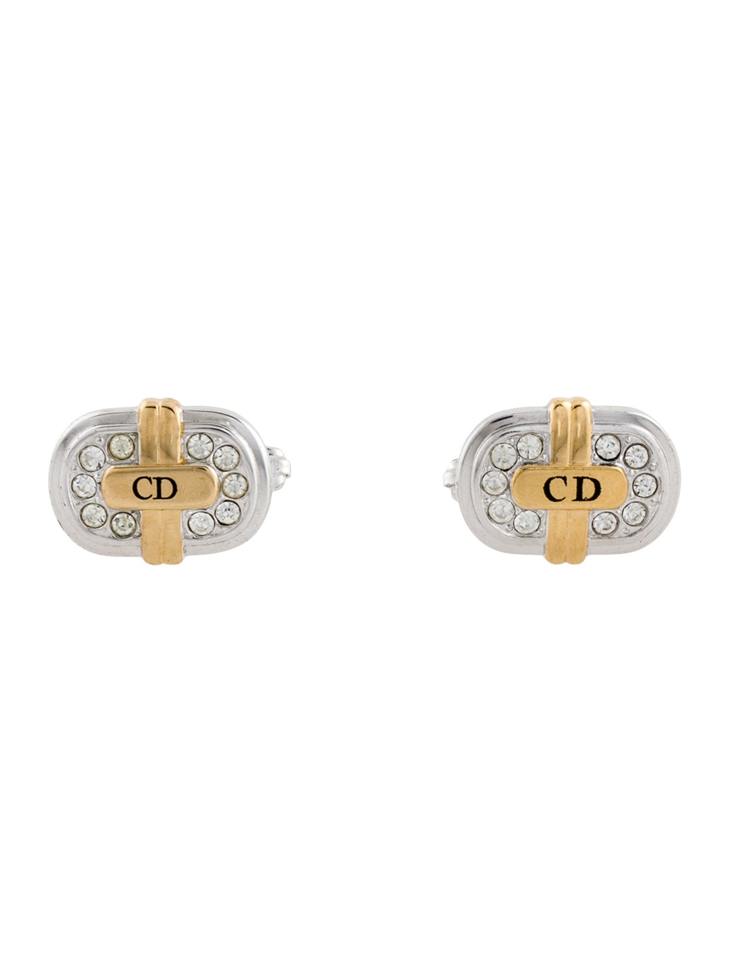 Christian Dior Vintage Crystal Cufflinks