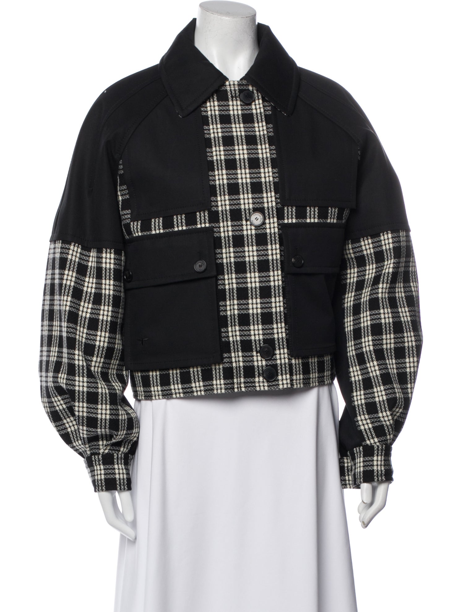 Christian Dior Virgin Wool Plaid Print Bomber Jacket