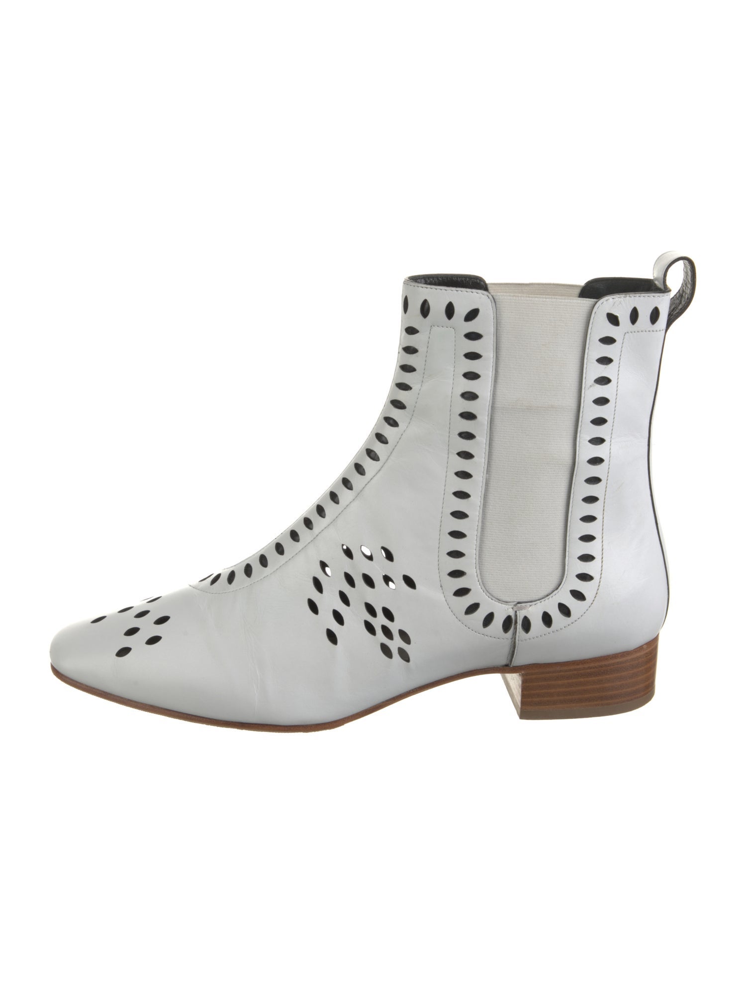 Christian Dior Leather Lasercut Accents Chelsea Boots