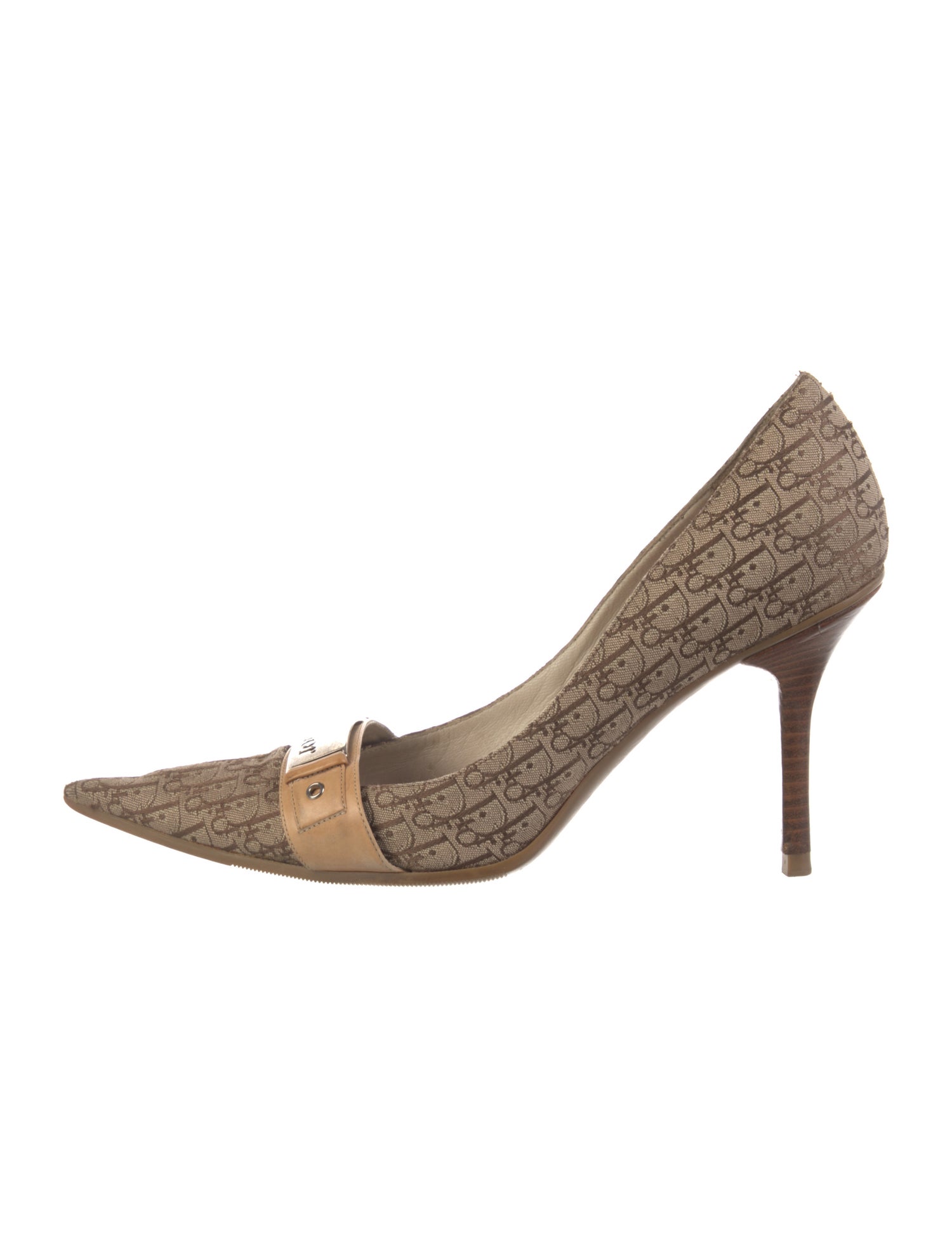 Christian Dior Diorissimo Pattern Canvas Pumps