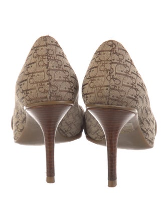 Christian Dior Diorissimo Pattern Canvas Pumps