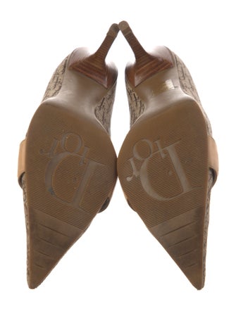 Christian Dior Diorissimo Pattern Canvas Pumps