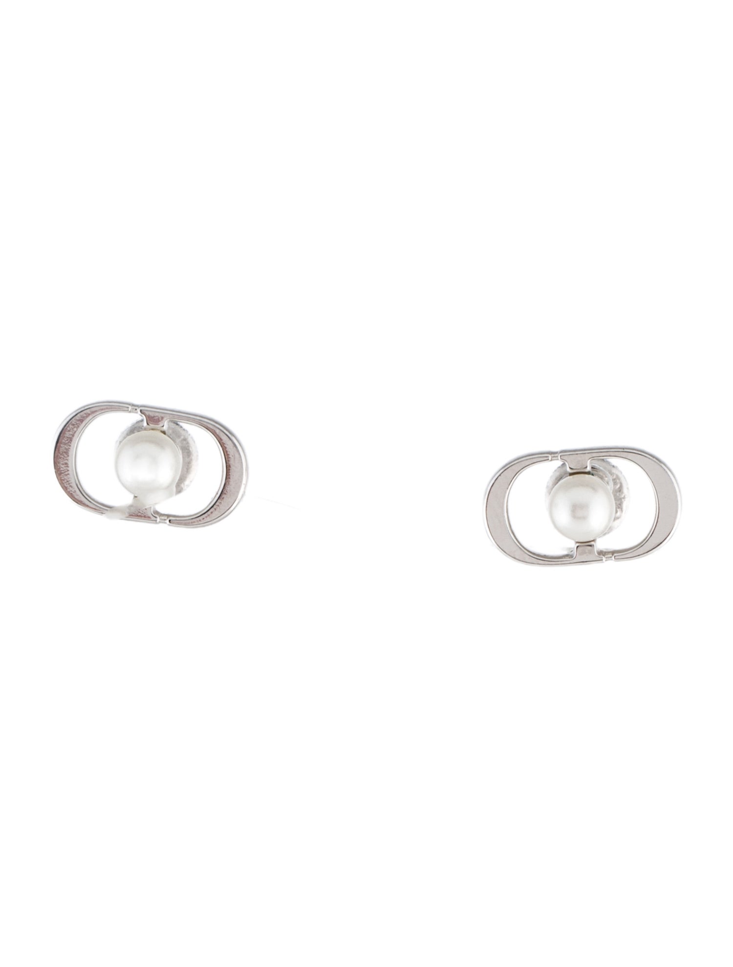 Christian Dior Faux Pearl Petit CD Jolie Mini Stud Earrings