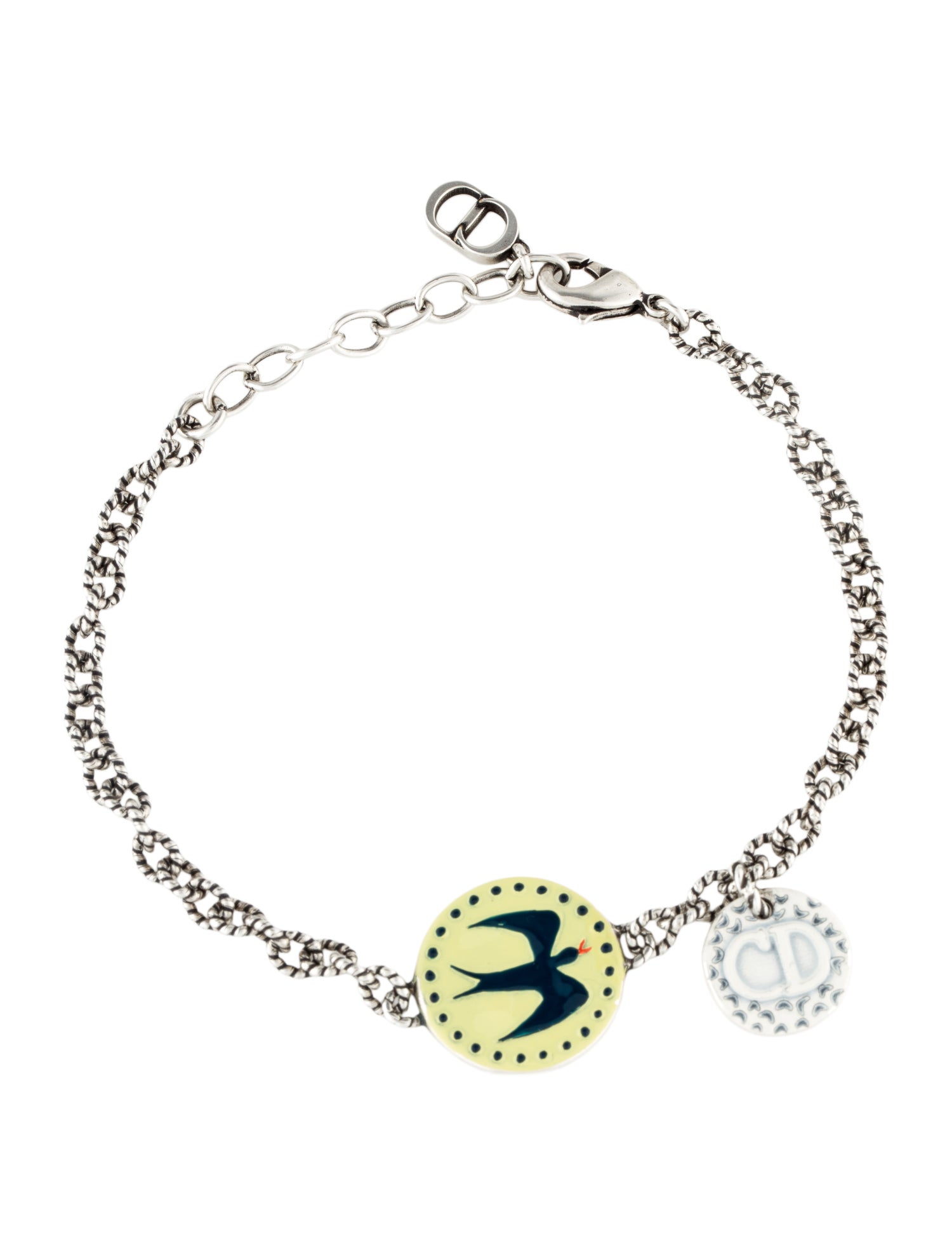 Christian Dior And Hylton Nel Enamel CD Charm Bracelet