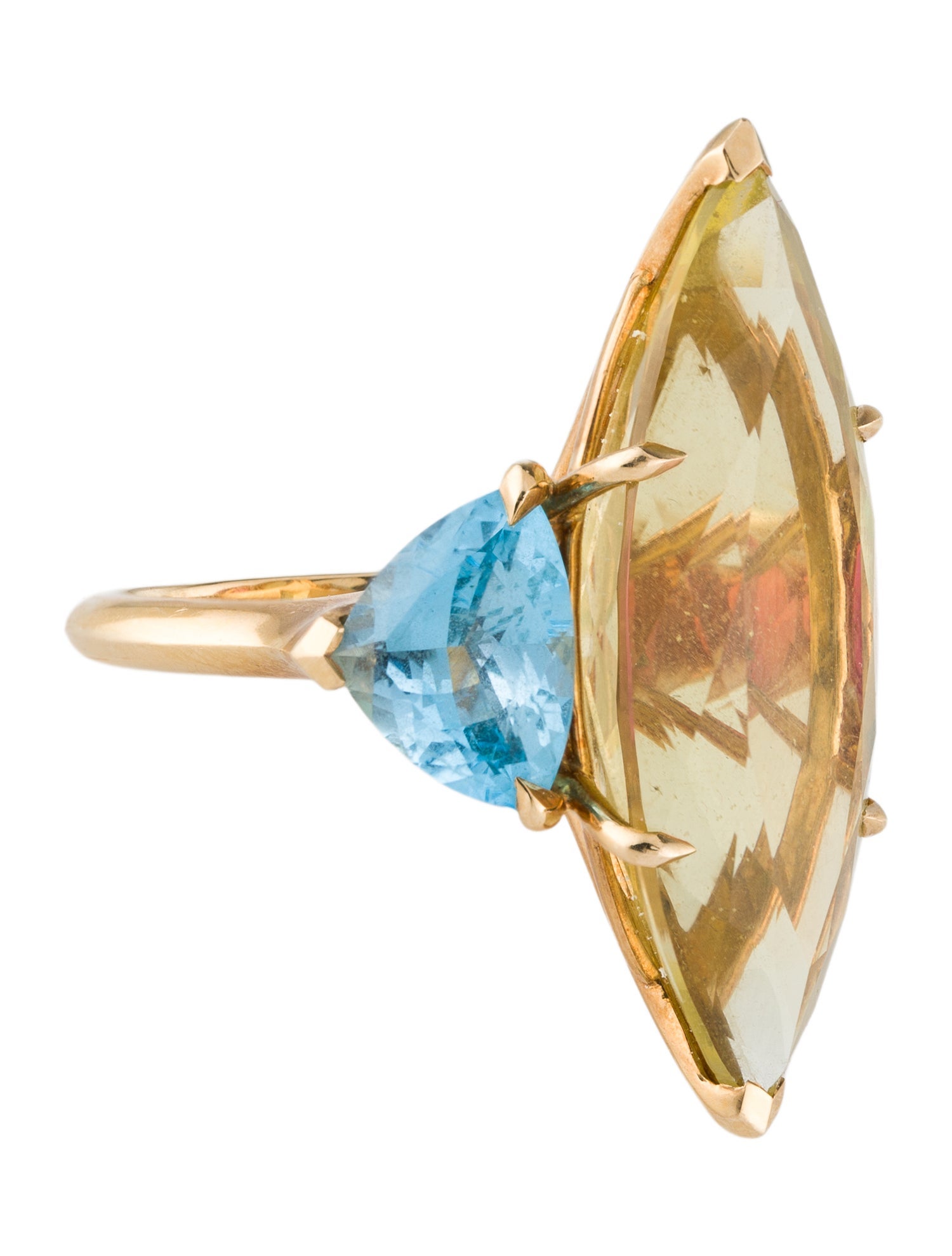 Christian Dior 18K Citrine, Topaz & Tourmaline Cocktail Ring