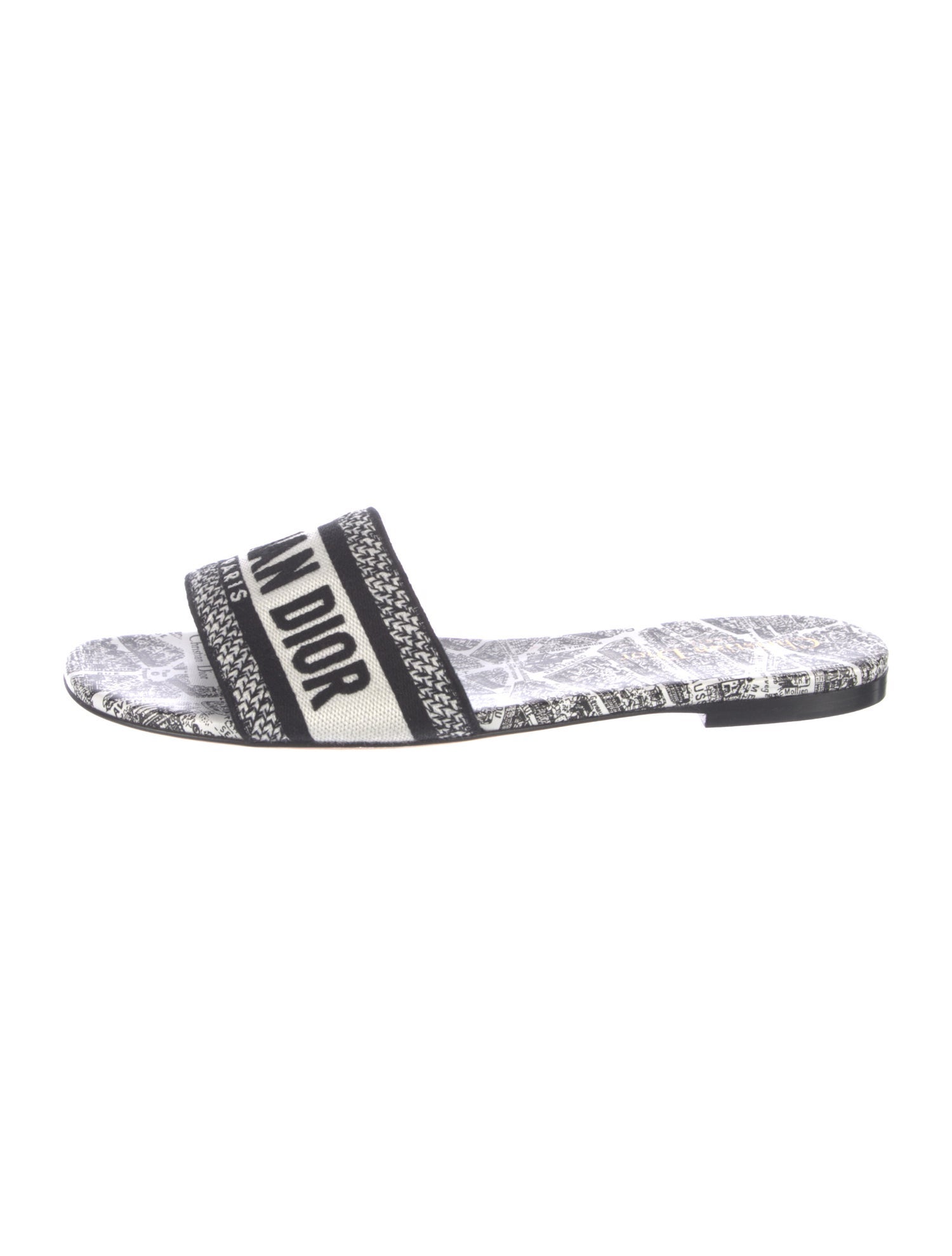 Christian Dior Canvas Graphic Print Slides