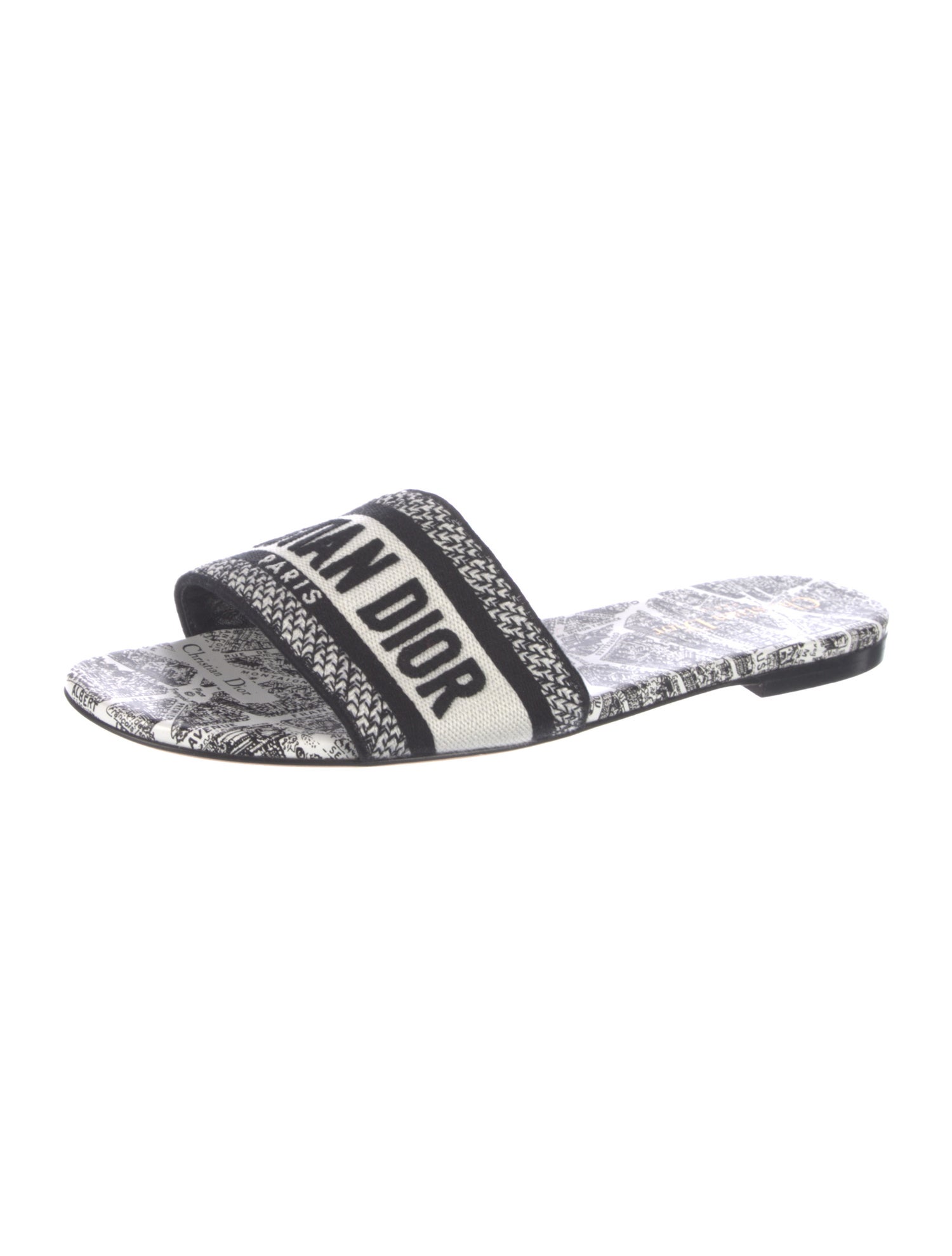 Christian Dior Canvas Graphic Print Slides
