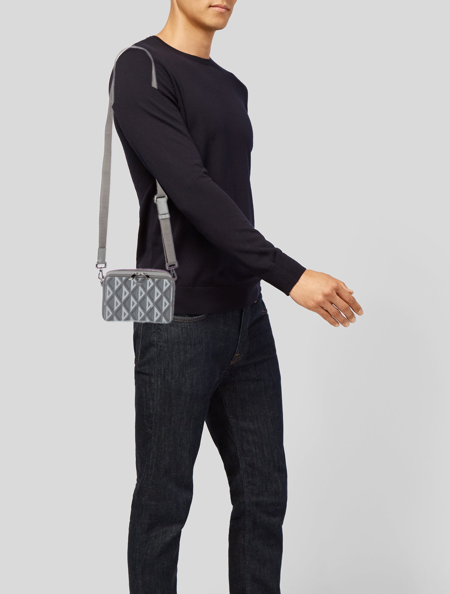 DIOR MEN CD Diamond - Grey Messenger Bags, Bags - CHR559975 | The