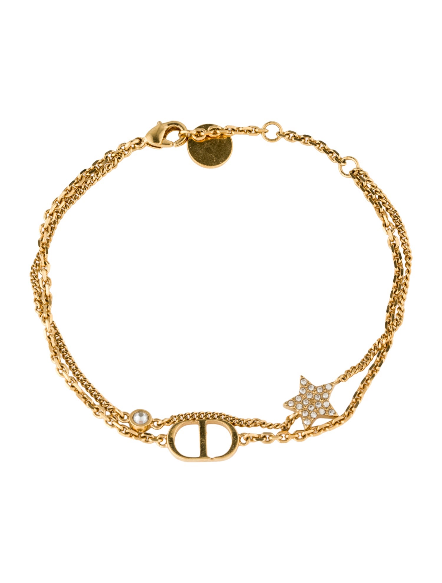 Christian Dior Crystal Petit CD Double Bracelet