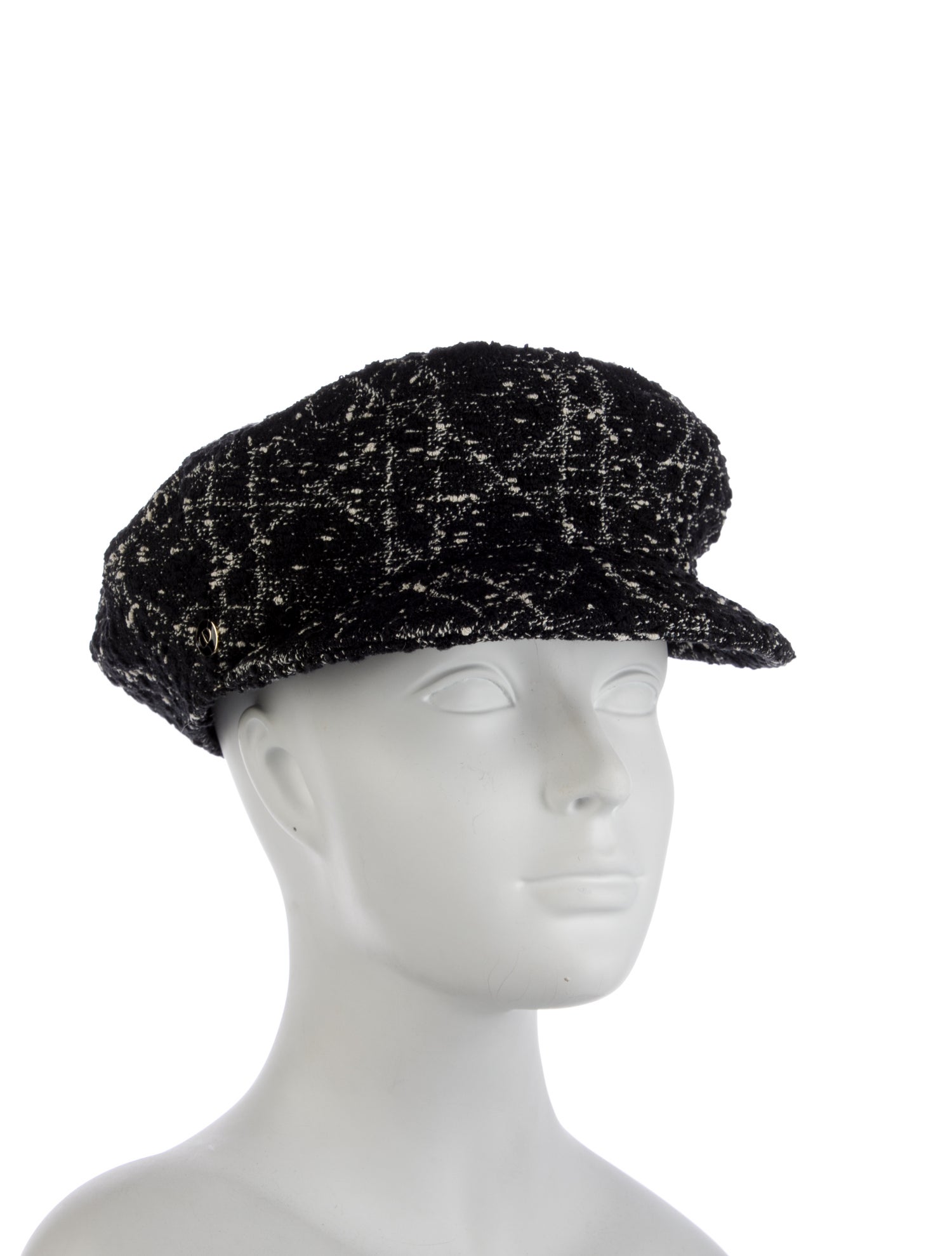 Christian Dior Tweed Cannage Newsboy Hat w/Tags