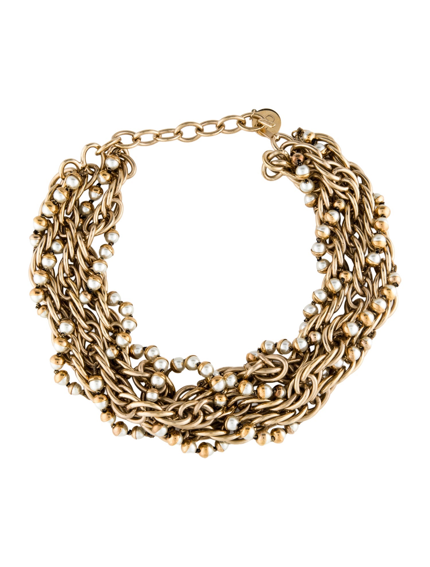 Christian Dior Faux Pearl Collar Necklace