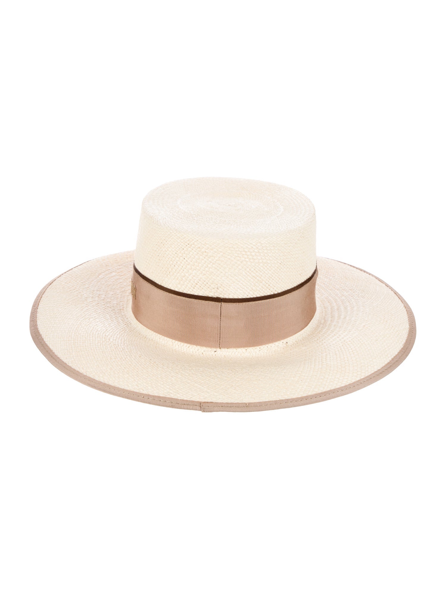 Dior White Hat Wide Brimmed Fedora D-Bobby Large-Brim Hat Straw with Ecru and Gold-Tone  main image 3