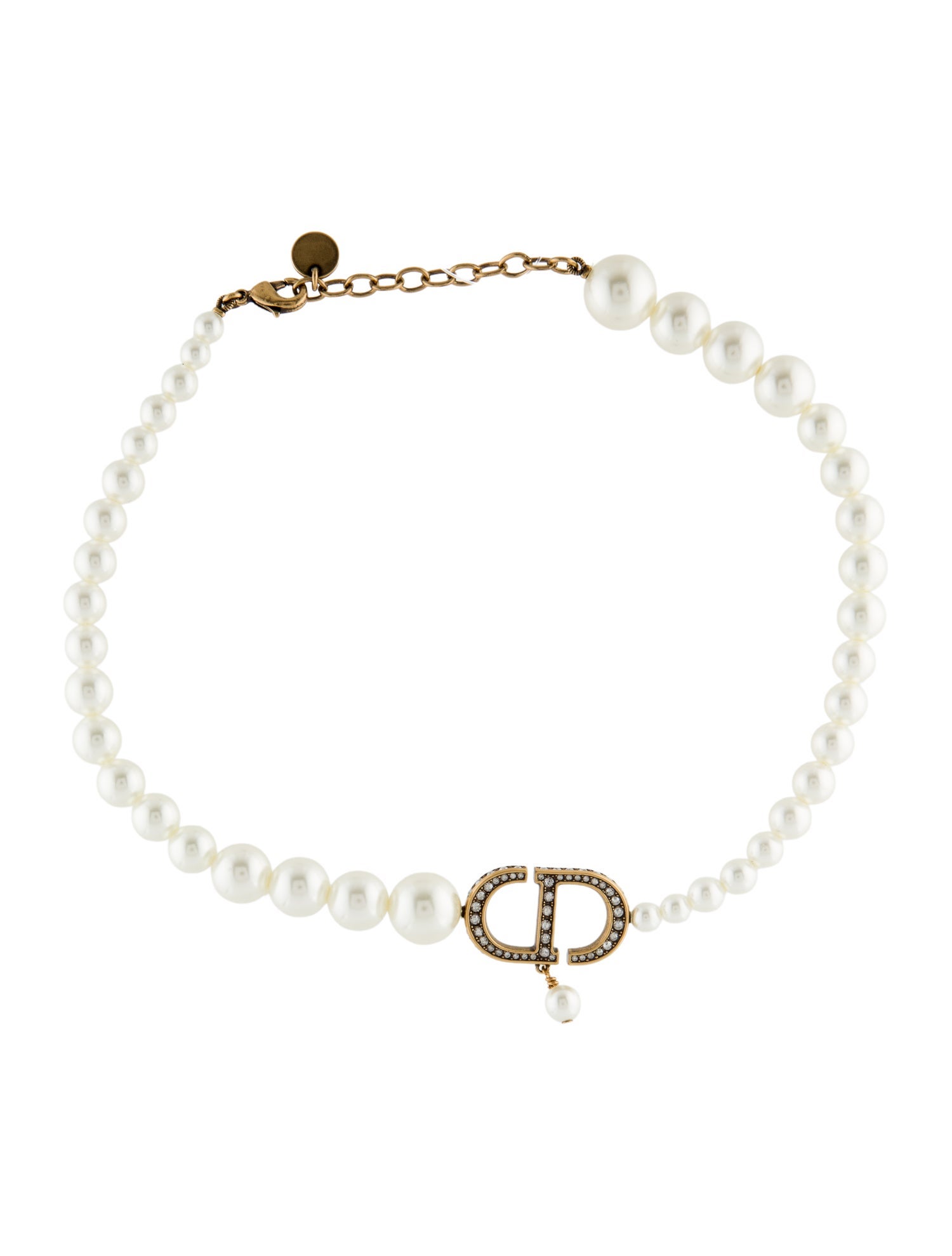 Christian Dior Faux Pearl & Crystal 30 Montaigne Necklace