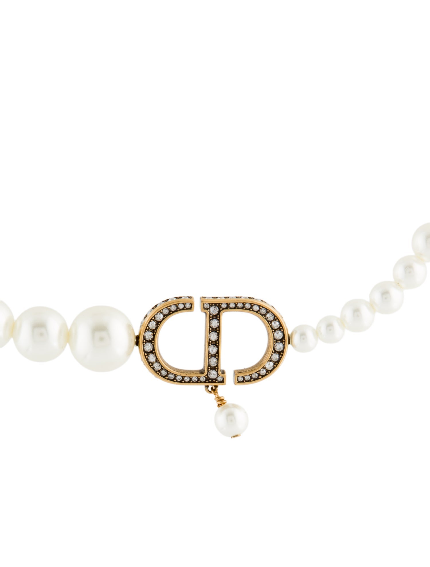 Christian Dior Faux Pearl & Crystal 30 Montaigne Necklace