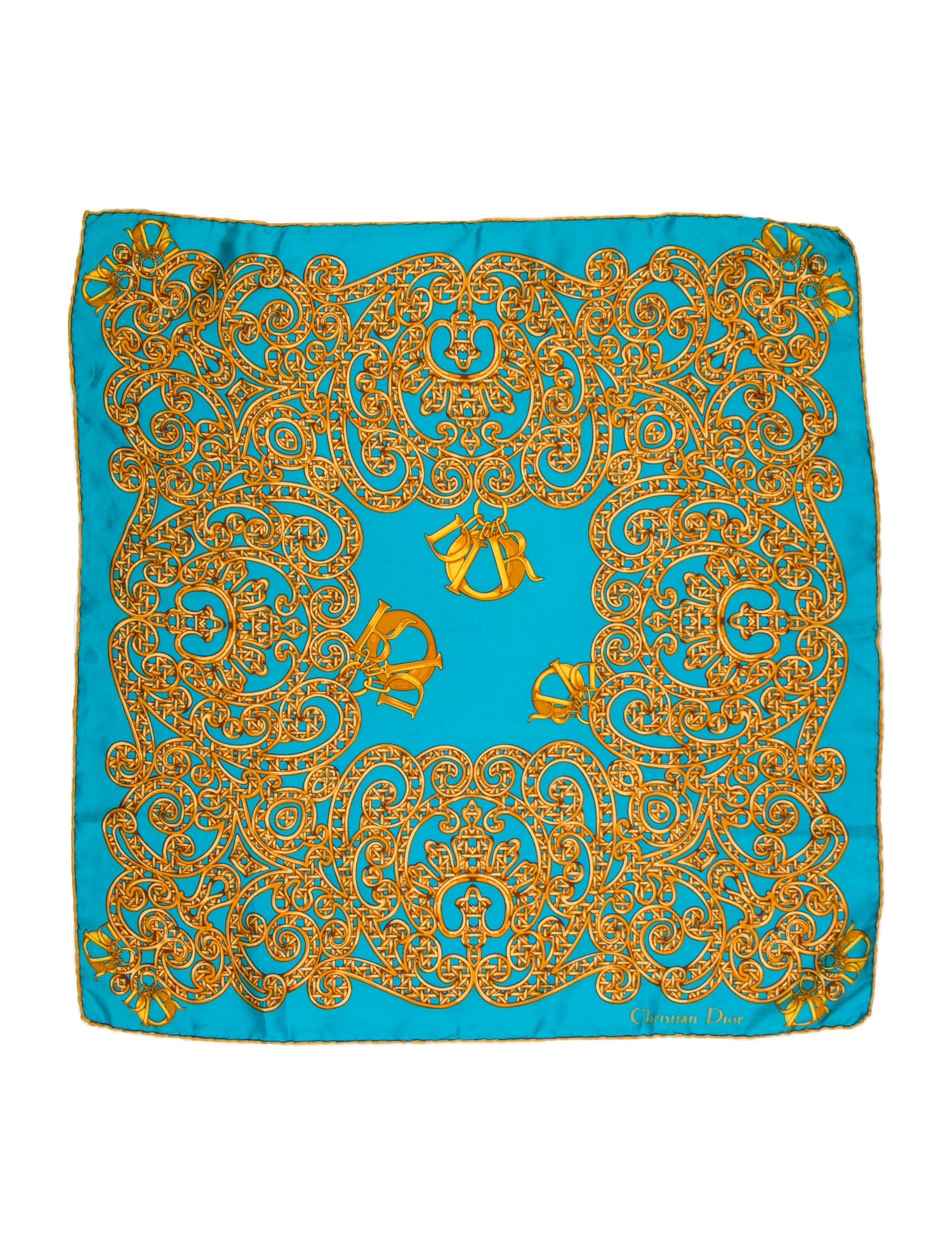 Christian Dior Silk Floral Print Scarf