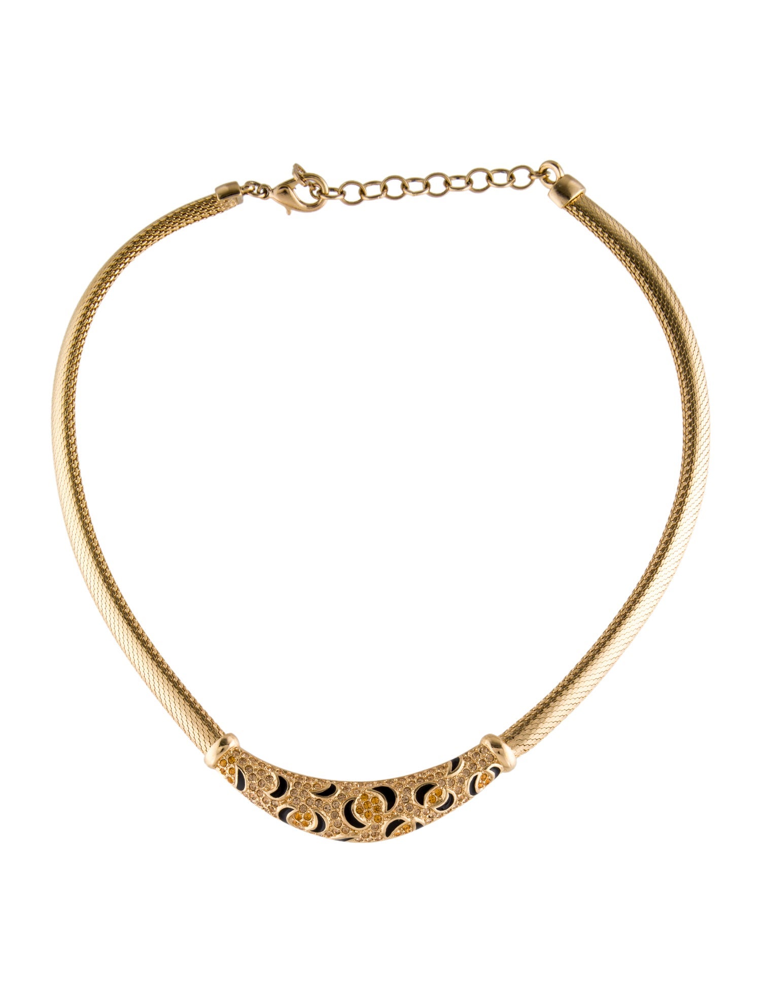 Christian Dior Vintage Crystal & Enamel Collar Necklace